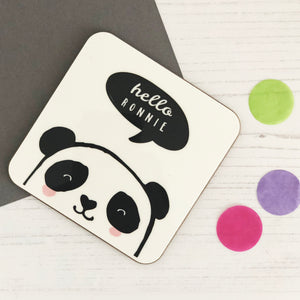 Hello Panda Coaster - Hendog Designs