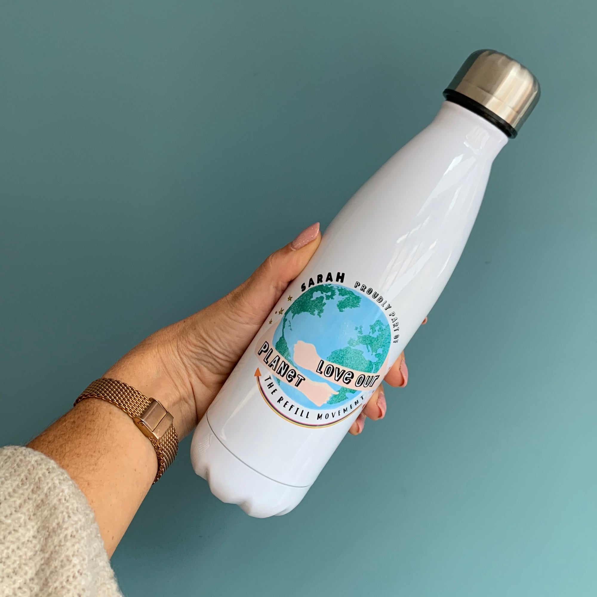 Personalised Refill Movement Thermal Water Bottle