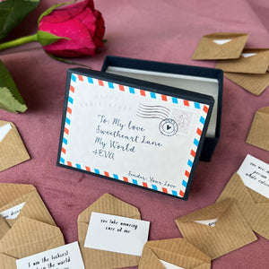 12 Mini Love Letters Personalised Anniversary Gift
