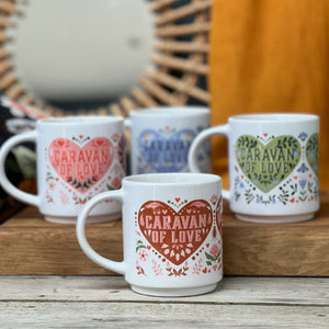 Caravan Of Love Folksy Heart Mugs