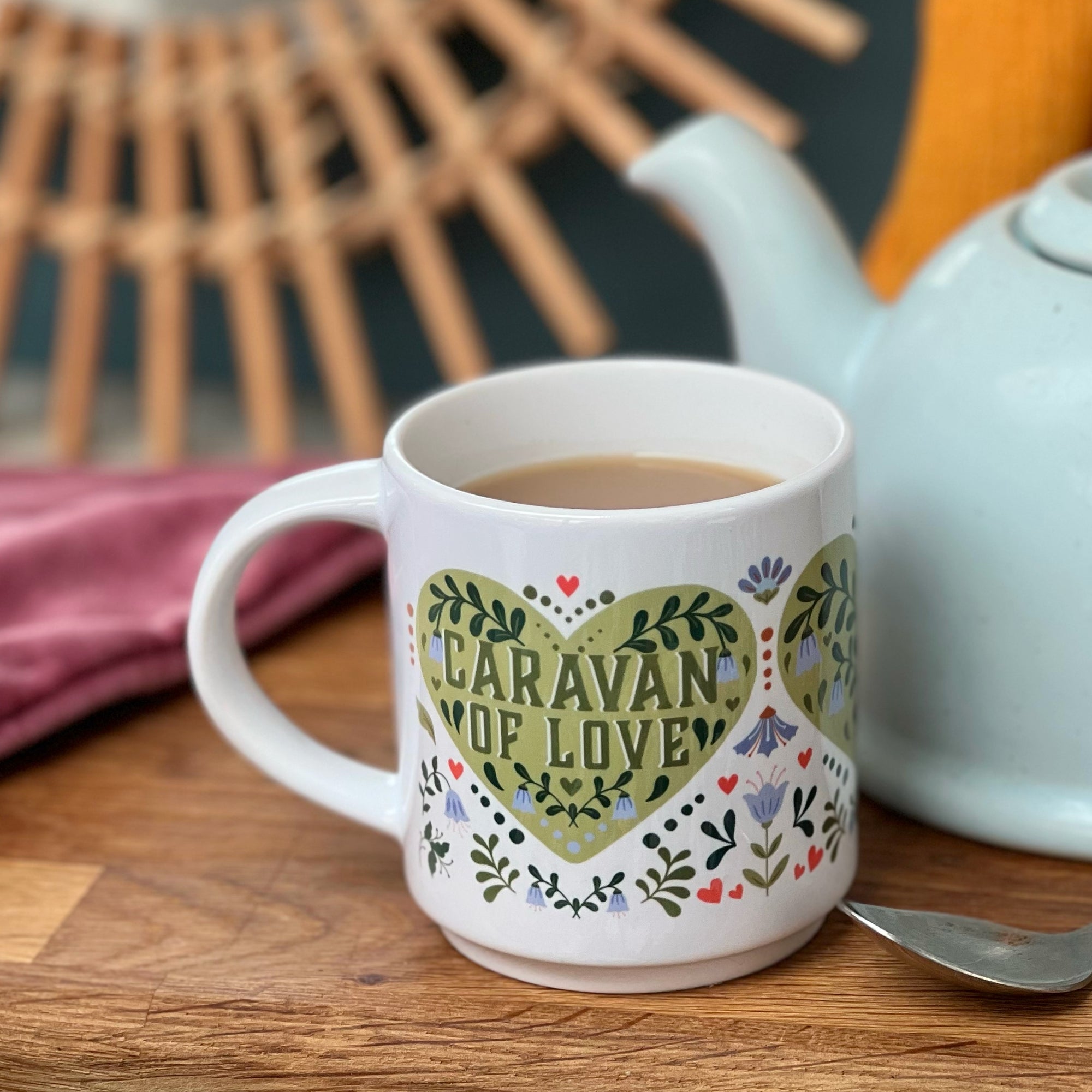 Caravan Of Love Folksy Heart Mugs