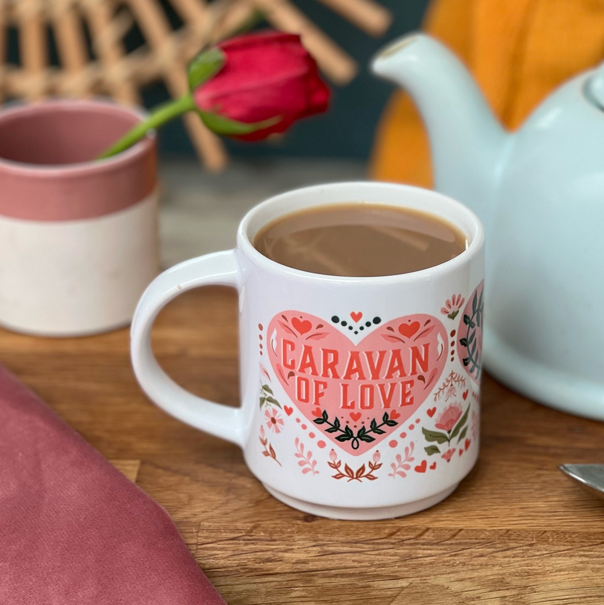 Caravan Of Love Folksy Heart Mugs