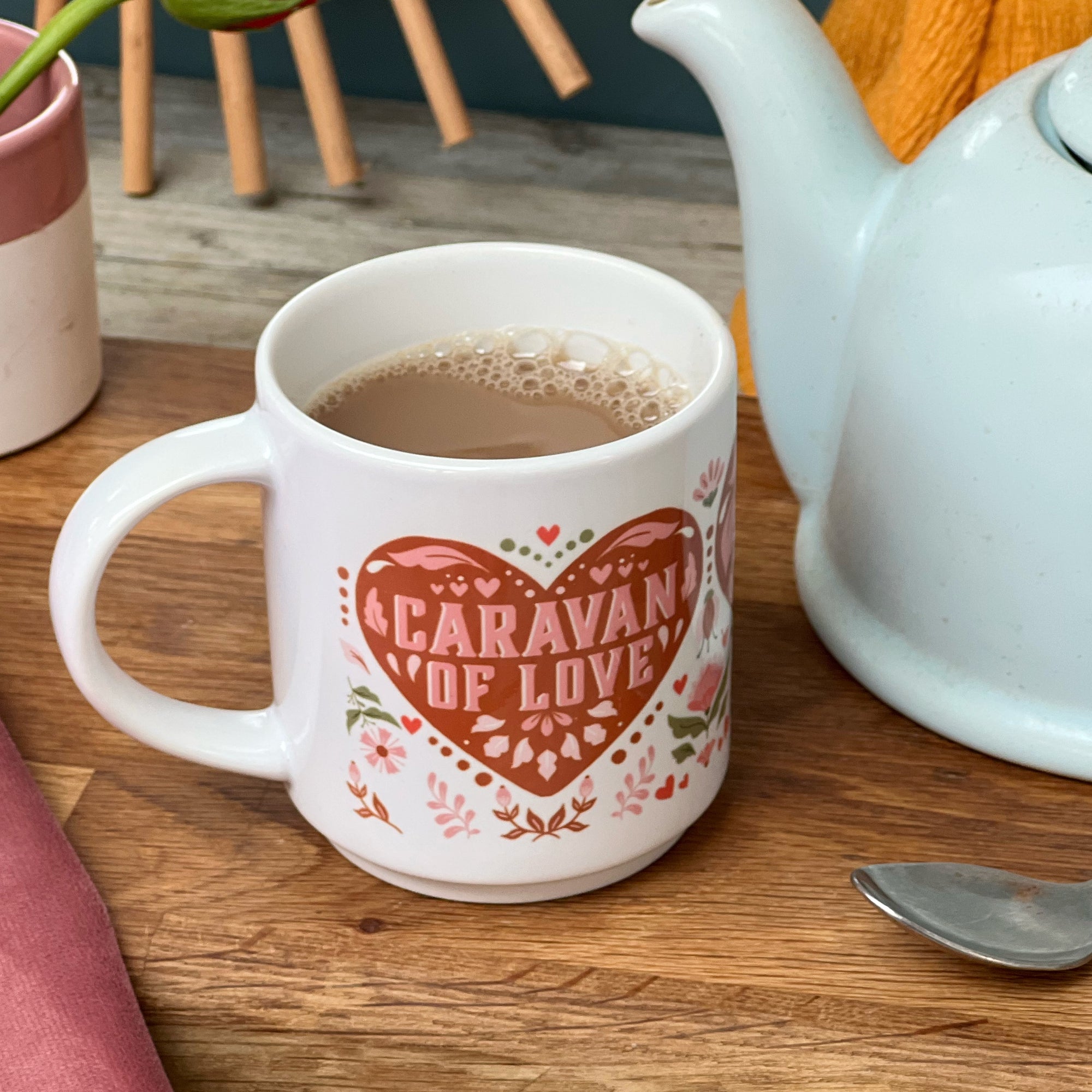 Caravan Of Love Folksy Heart Mugs