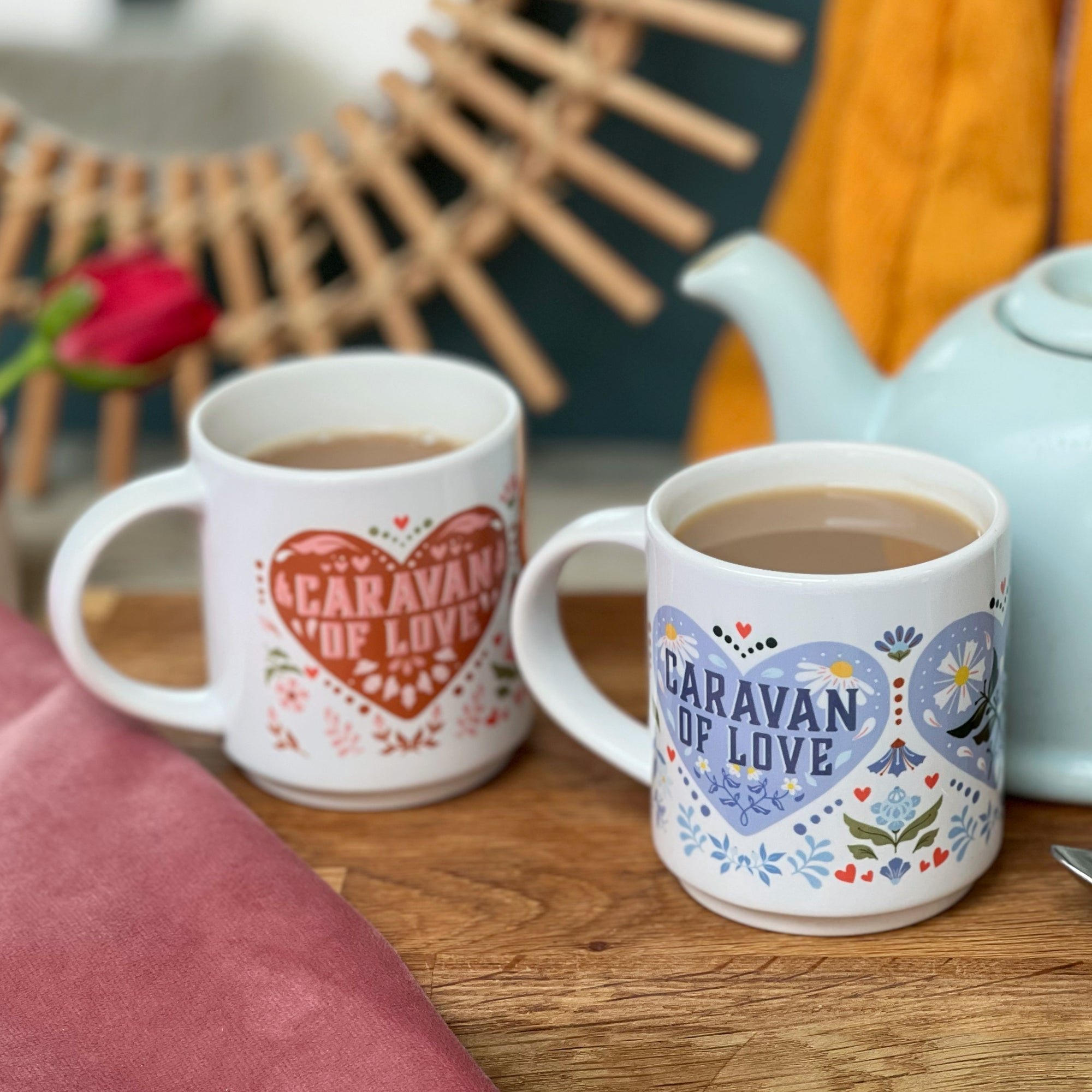 Caravan Of Love Folksy Heart Mugs