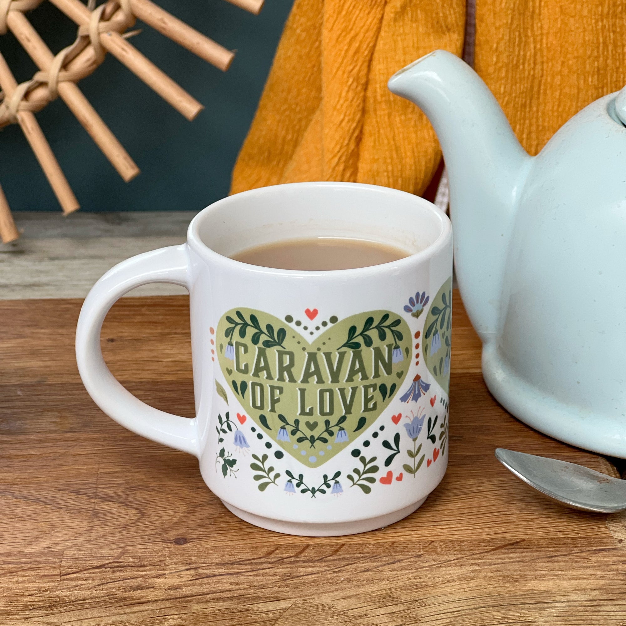 Caravan Of Love Folksy Heart Mugs