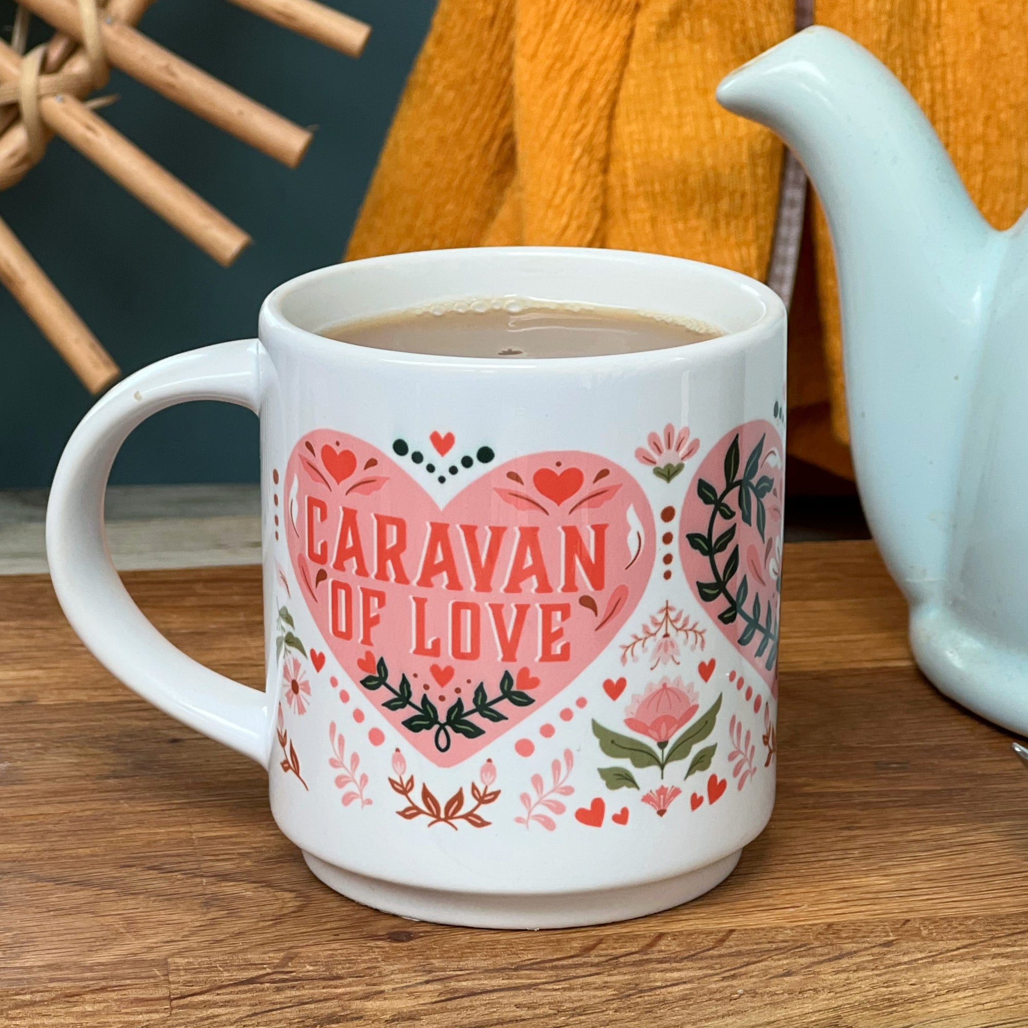 Caravan Of Love Folksy Heart Mugs