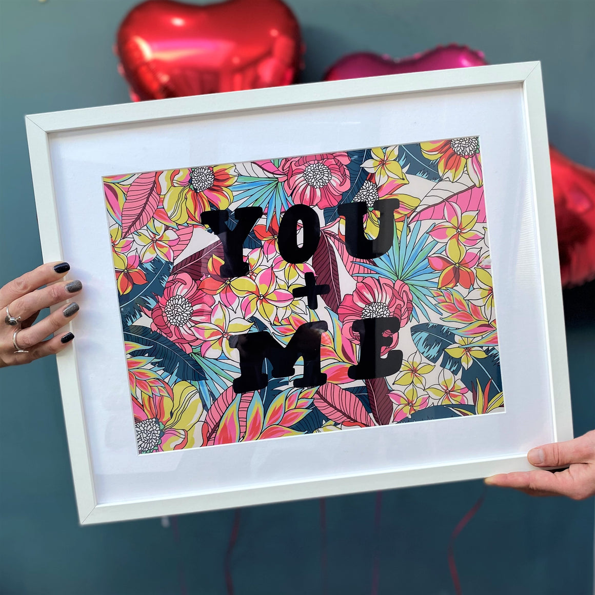 Vibrant Floral You + Me Print A4 Or A3