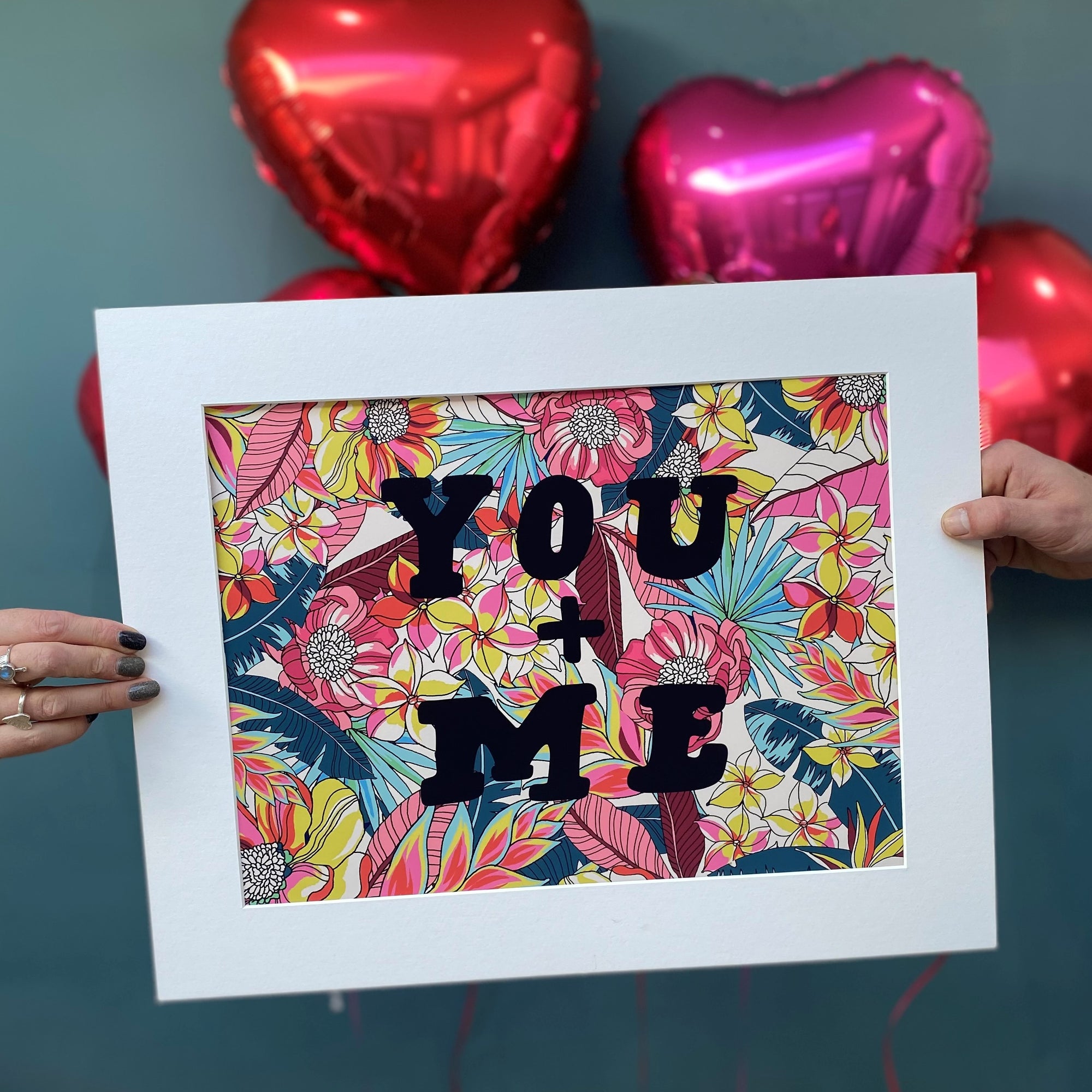 Vibrant Floral You + Me Print A4 Or A3