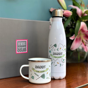 Fishing Thermal Water Bottle And Enamel Mug Set