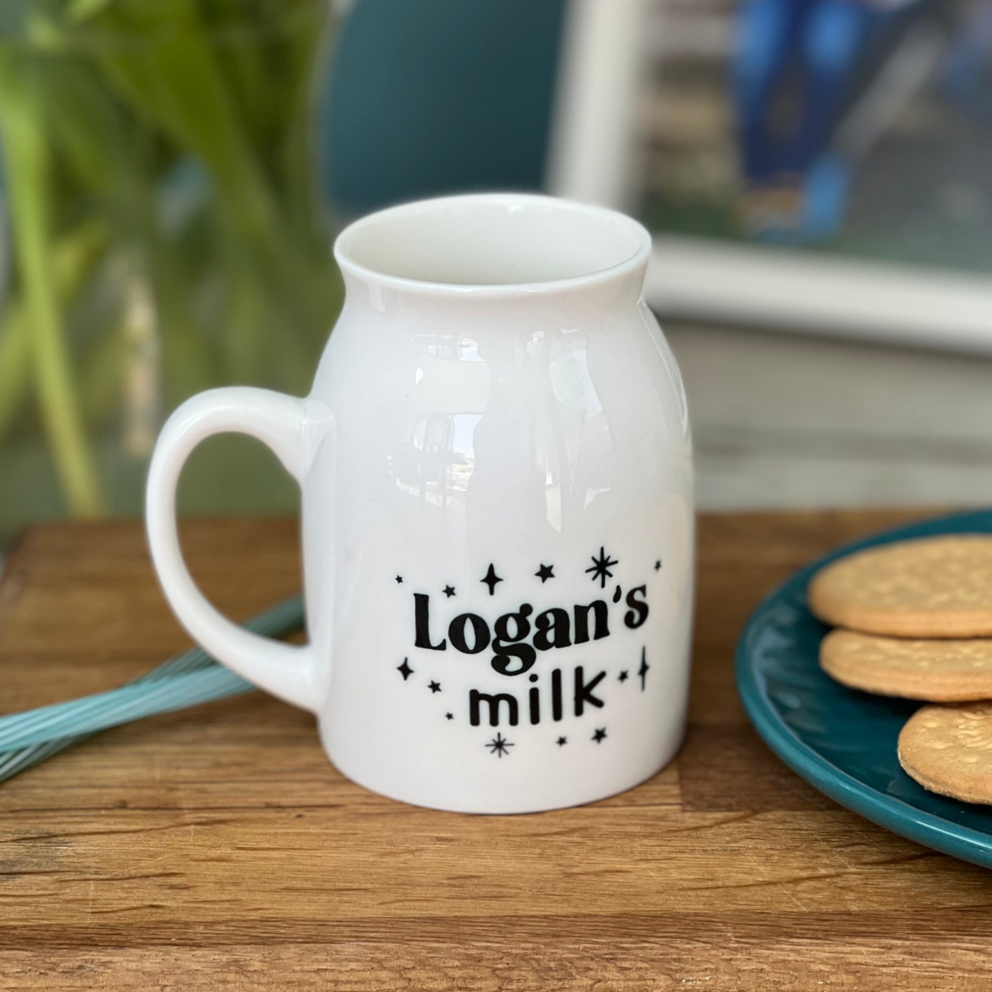 Monochrome Milk Mug With Stars