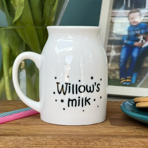 Monochrome Kids Font Bone China Milk Mug
