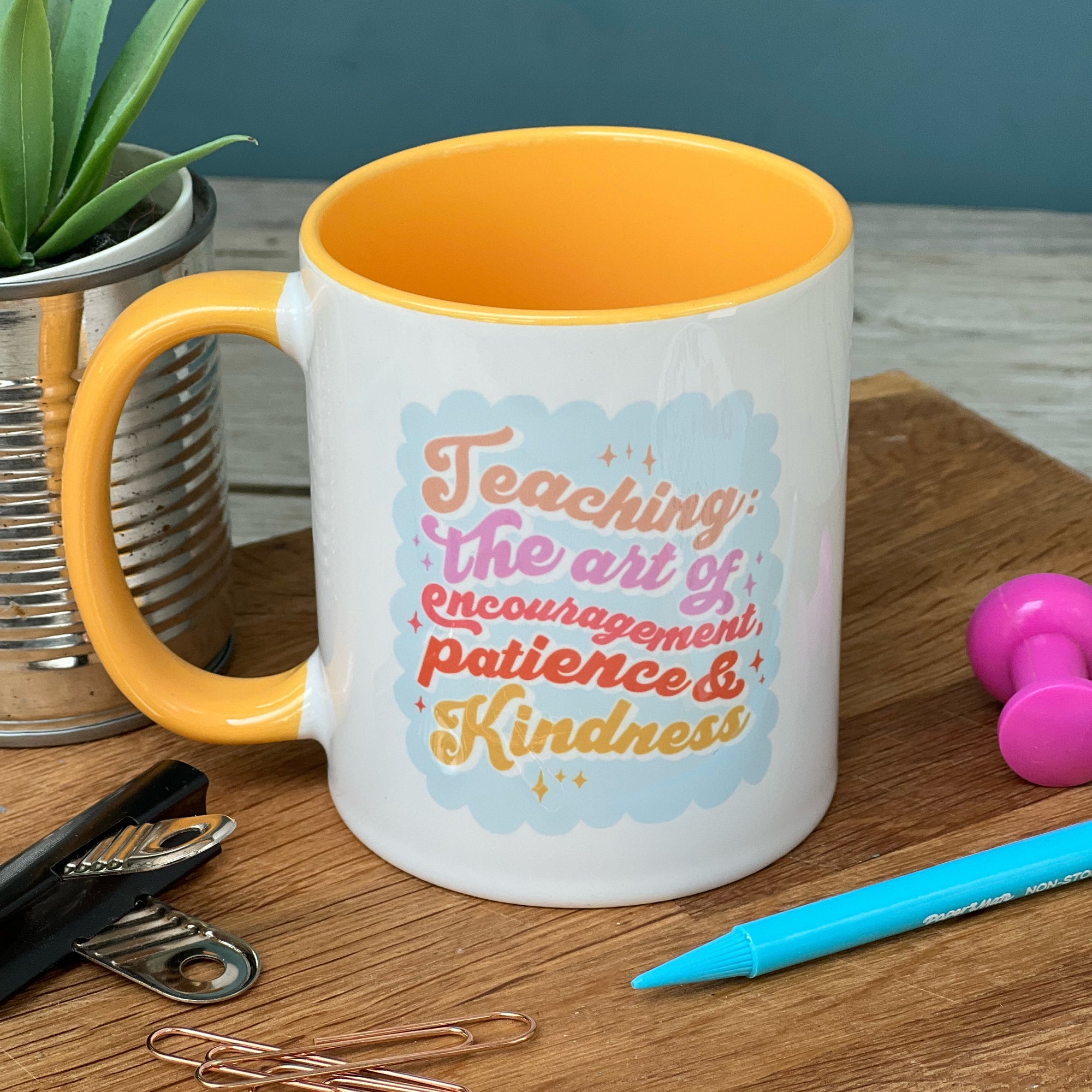 Teacher China Mug - Typography Design, The Art of Encouragement