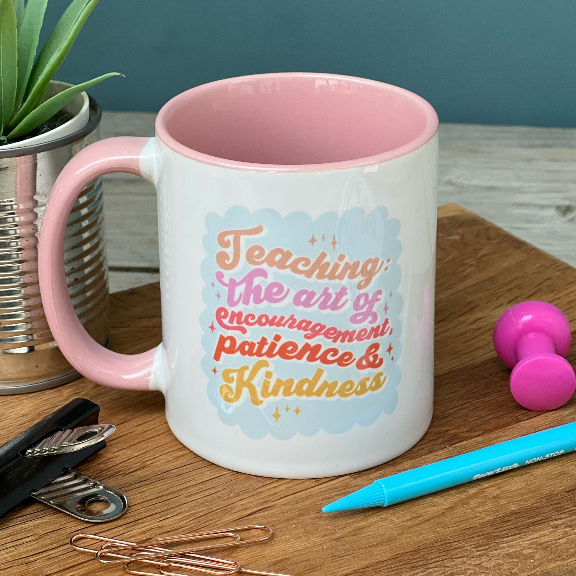 Teacher China Mug - Typography Design, The Art of Encouragement