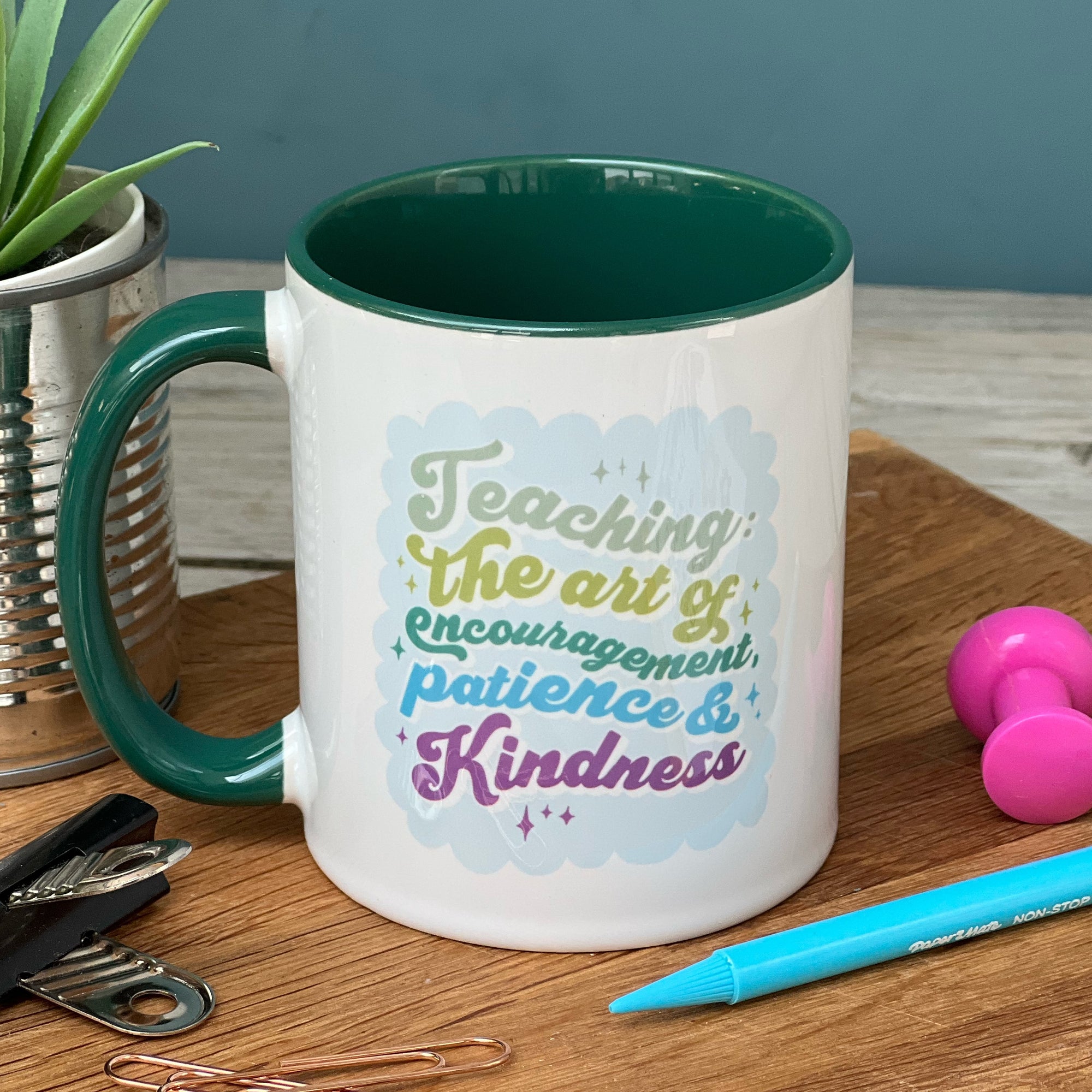 Teacher China Mug - Typography Design, The Art of Encouragement