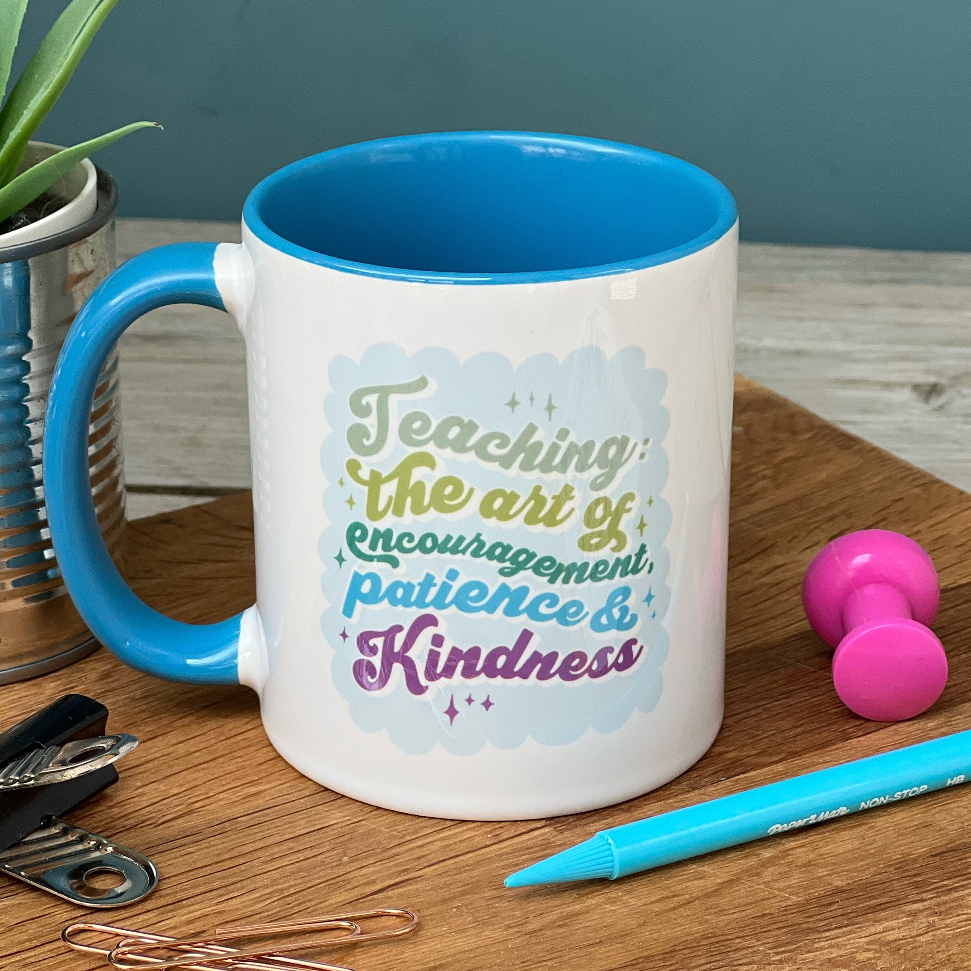 Teacher China Mug - Typography Design, The Art of Encouragement