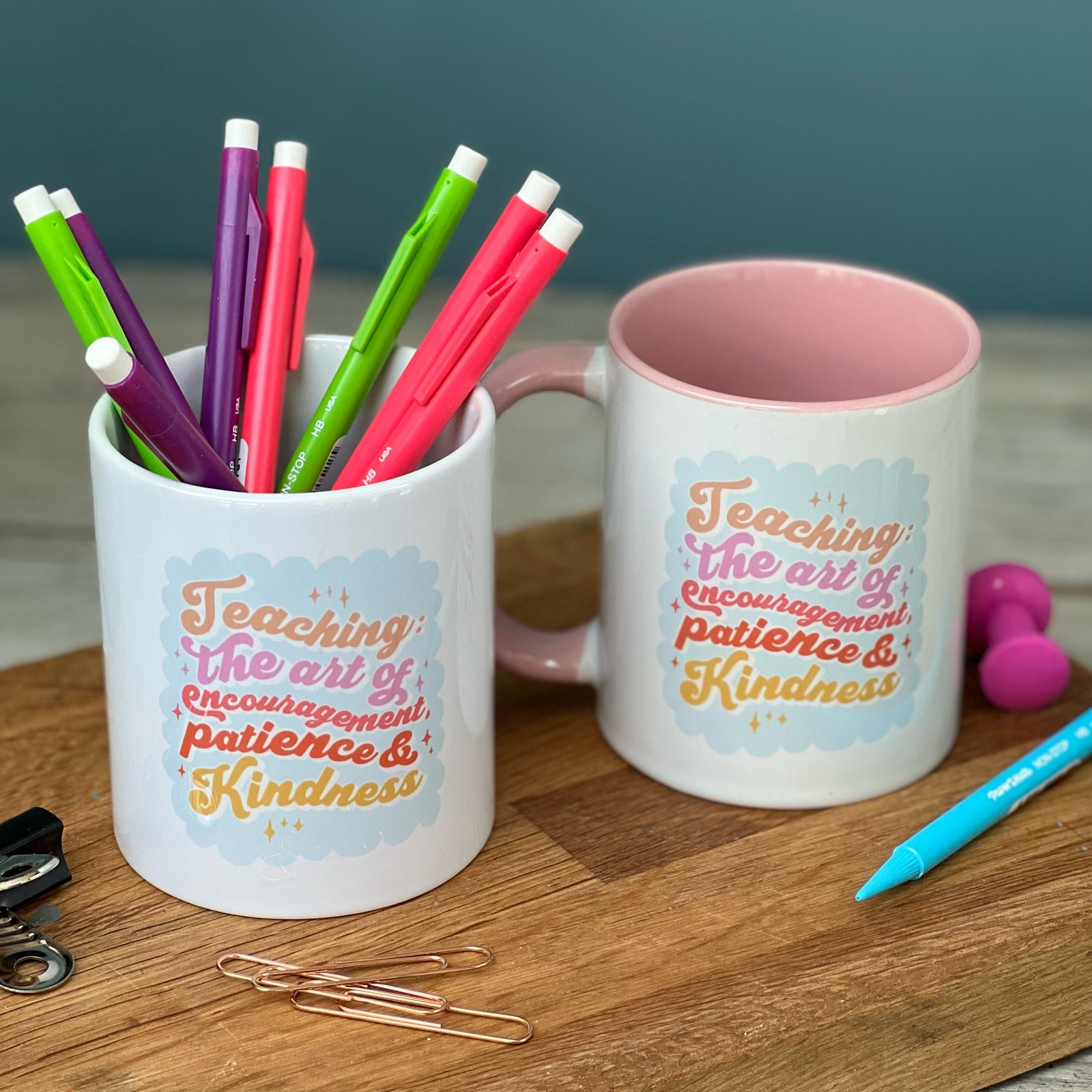 Teacher Ceramic Pen Pot - Typography Design 'Art Of Encouragement...'