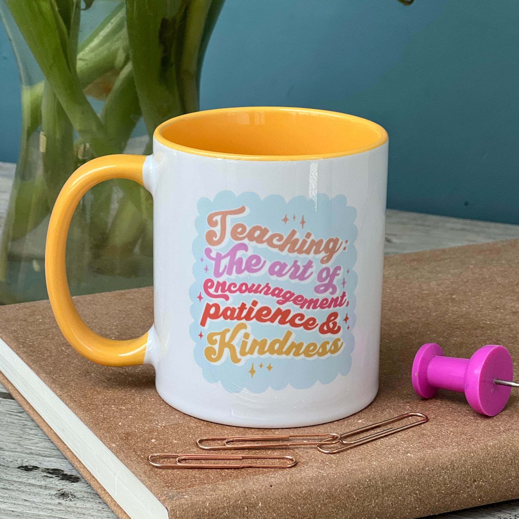 Teacher China Mug - Typography Design, The Art of Encouragement