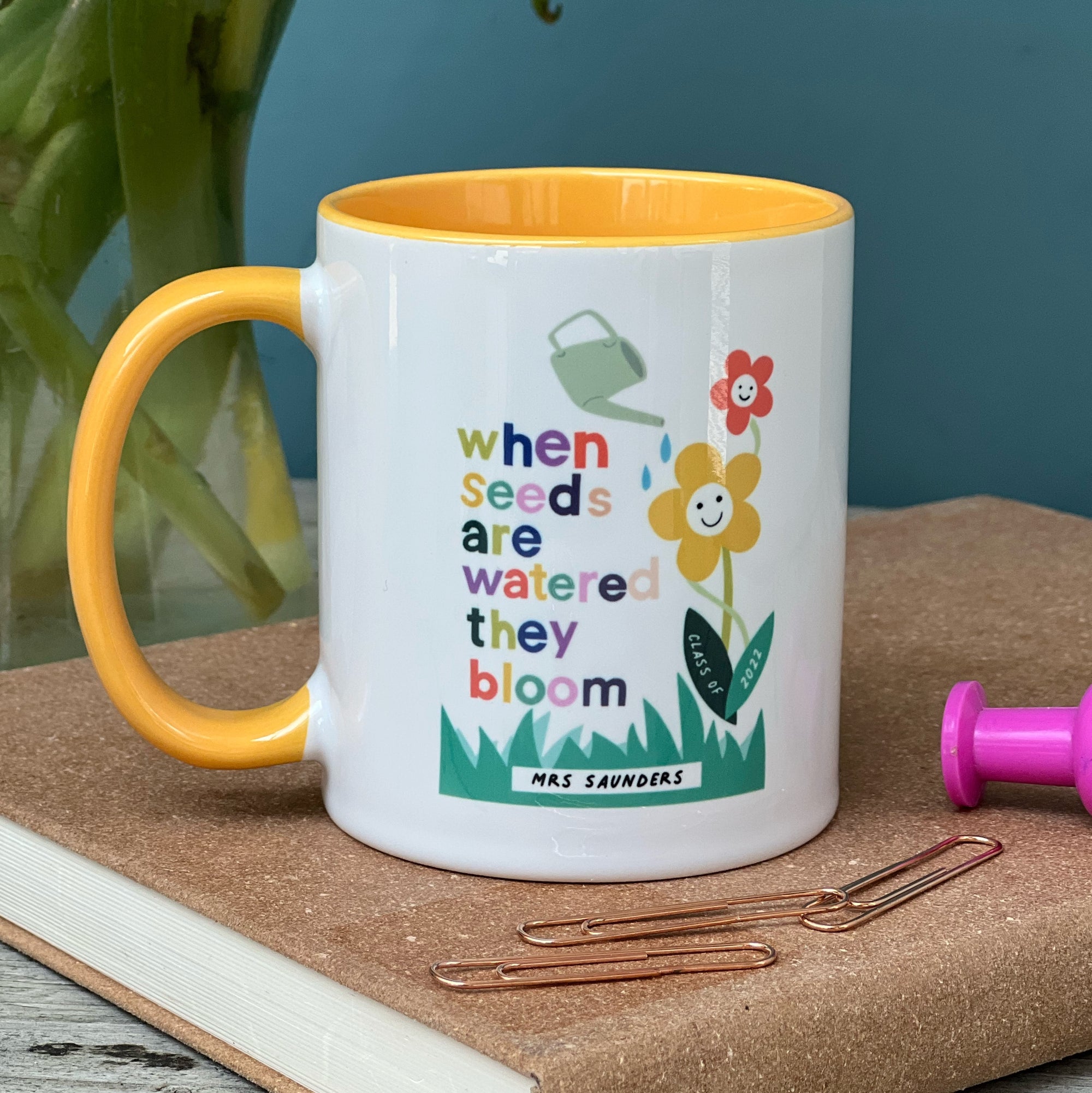 Teacher China Mug - When Seeds Are Watered They Bloom Design