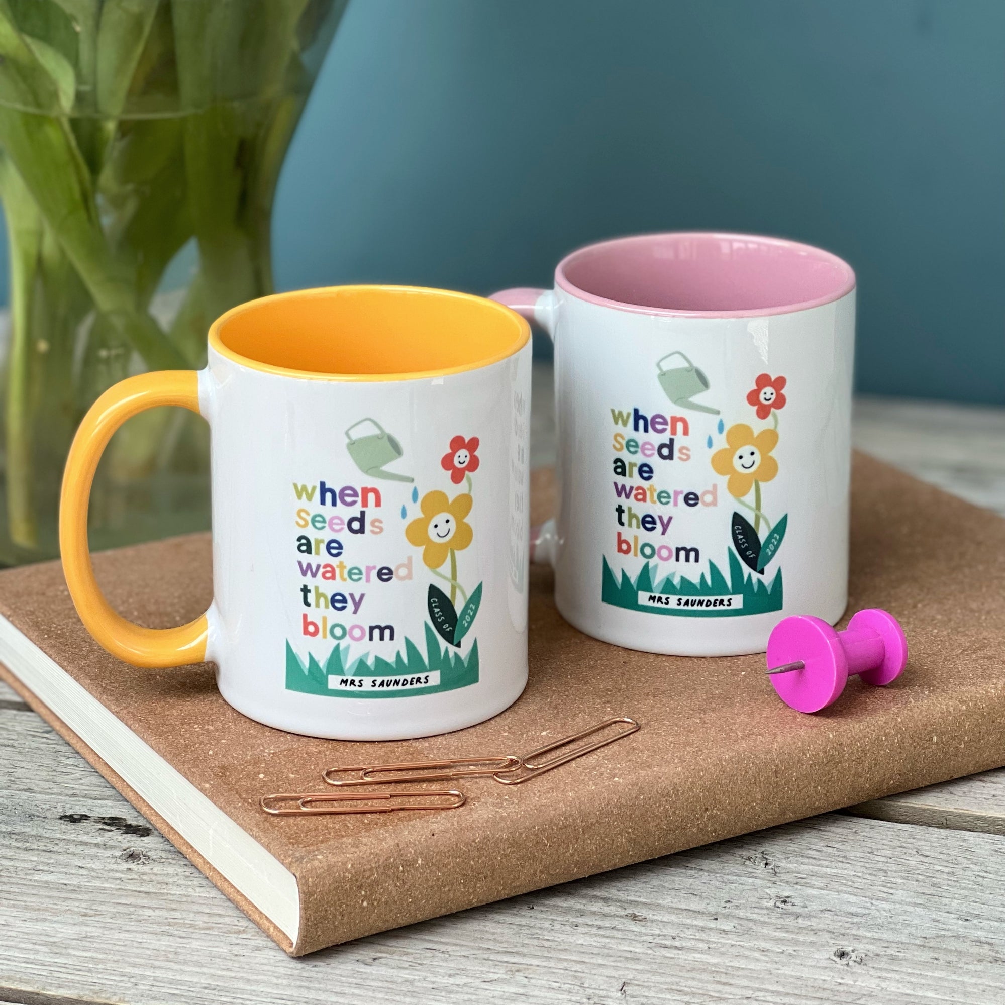 Teacher China Mug - When Seeds Are Watered They Bloom Design