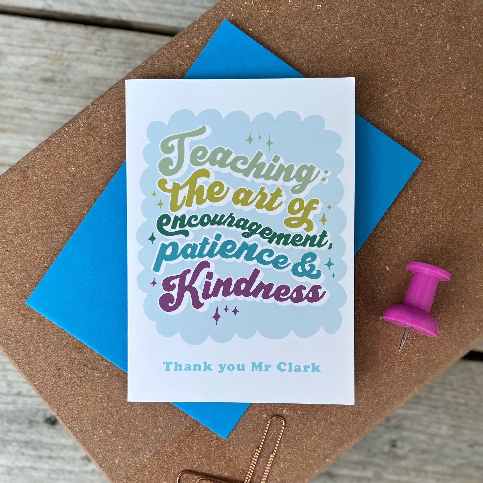 Thank You Teacher Typography Card