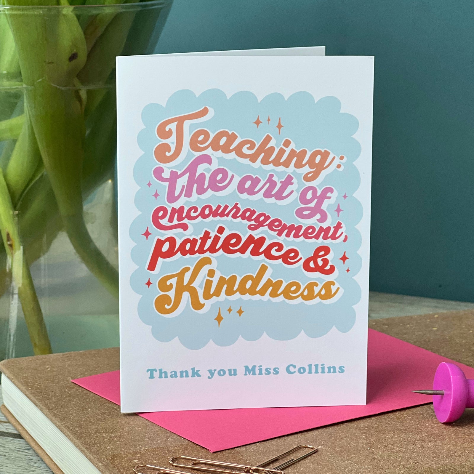 Thank You Teacher Typography Card