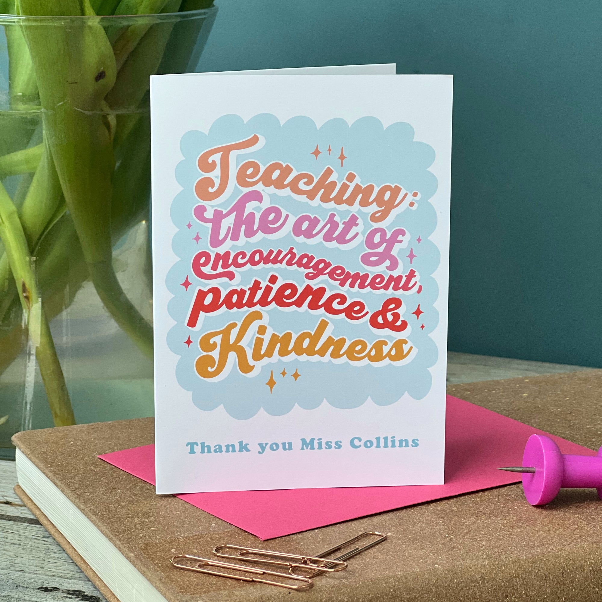 Thank You Teacher Typography Card