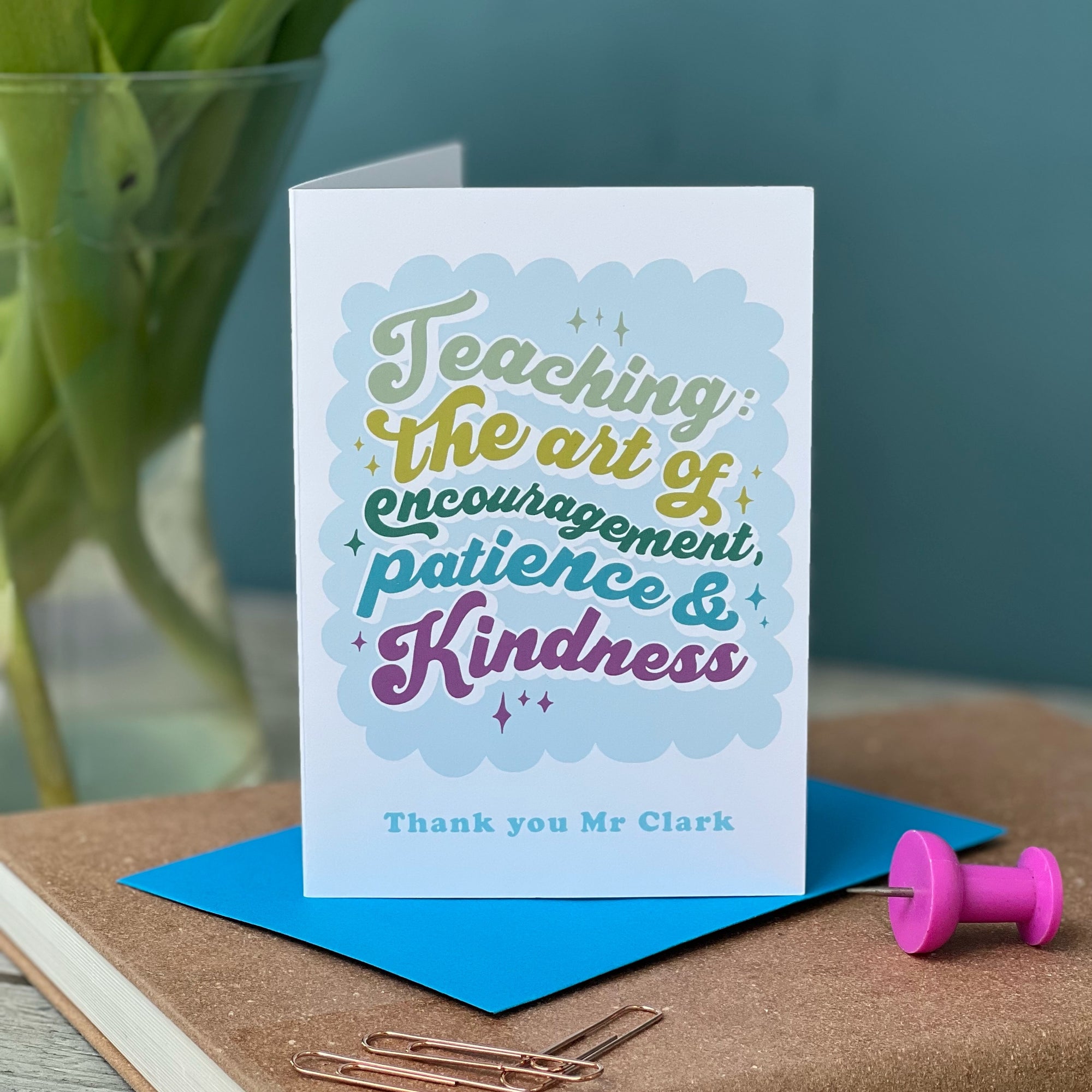 Thank You Teacher Typography Card