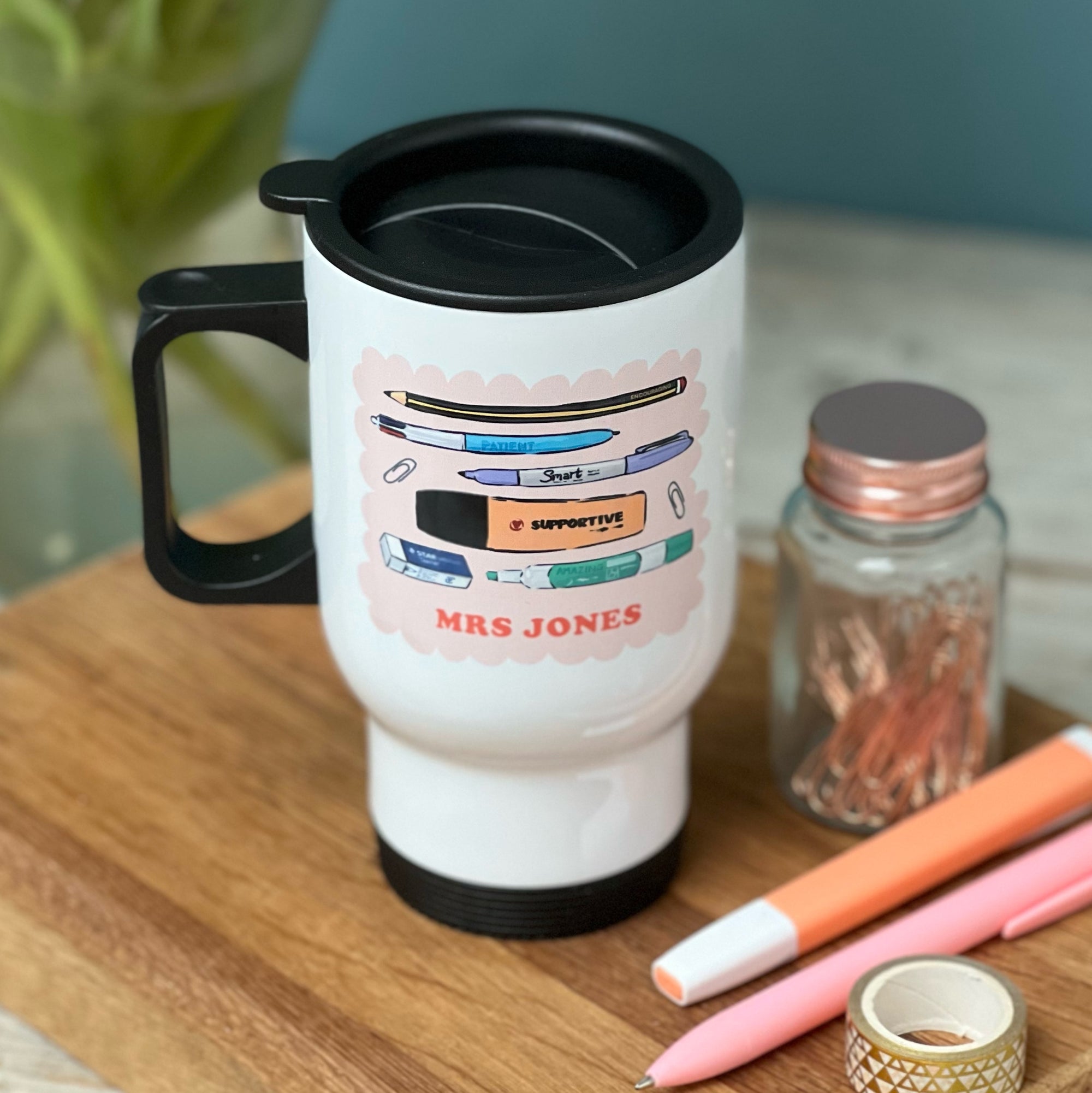 Teacher Travel Mug - Stationery Illustration Design