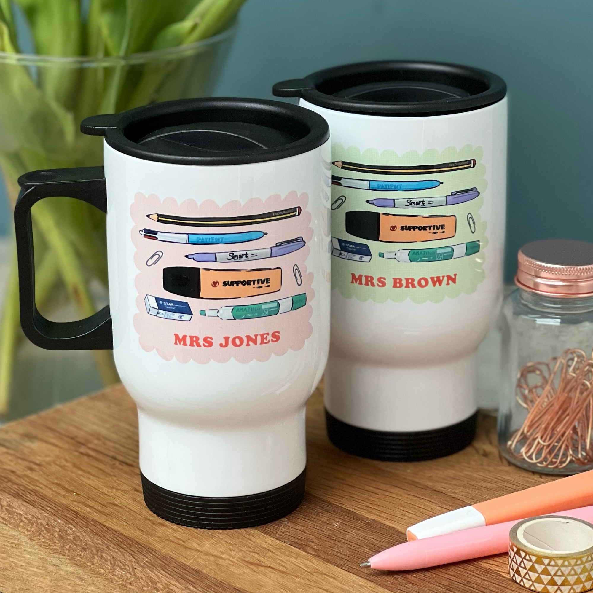 Teacher Travel Mug - Stationery Illustration Design