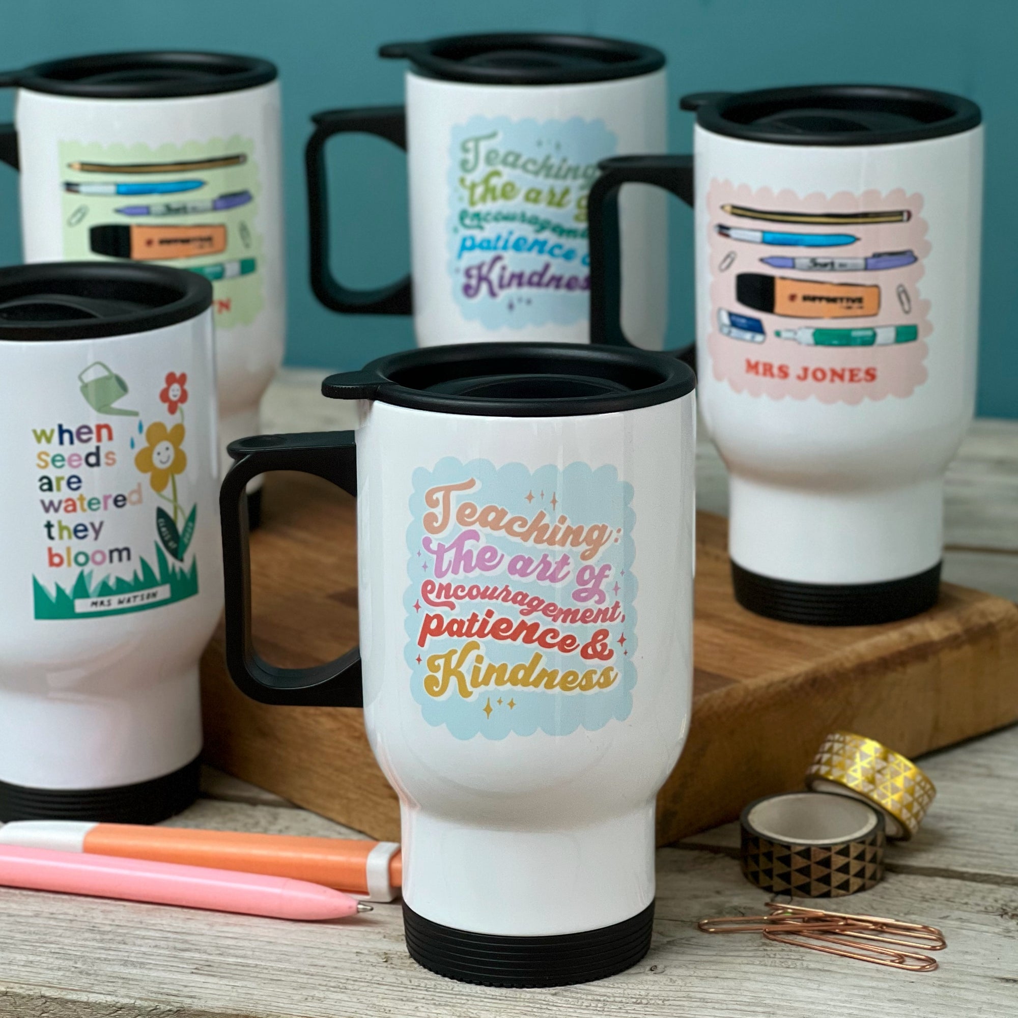 Teacher Travel Mug - Stationery Illustration Design