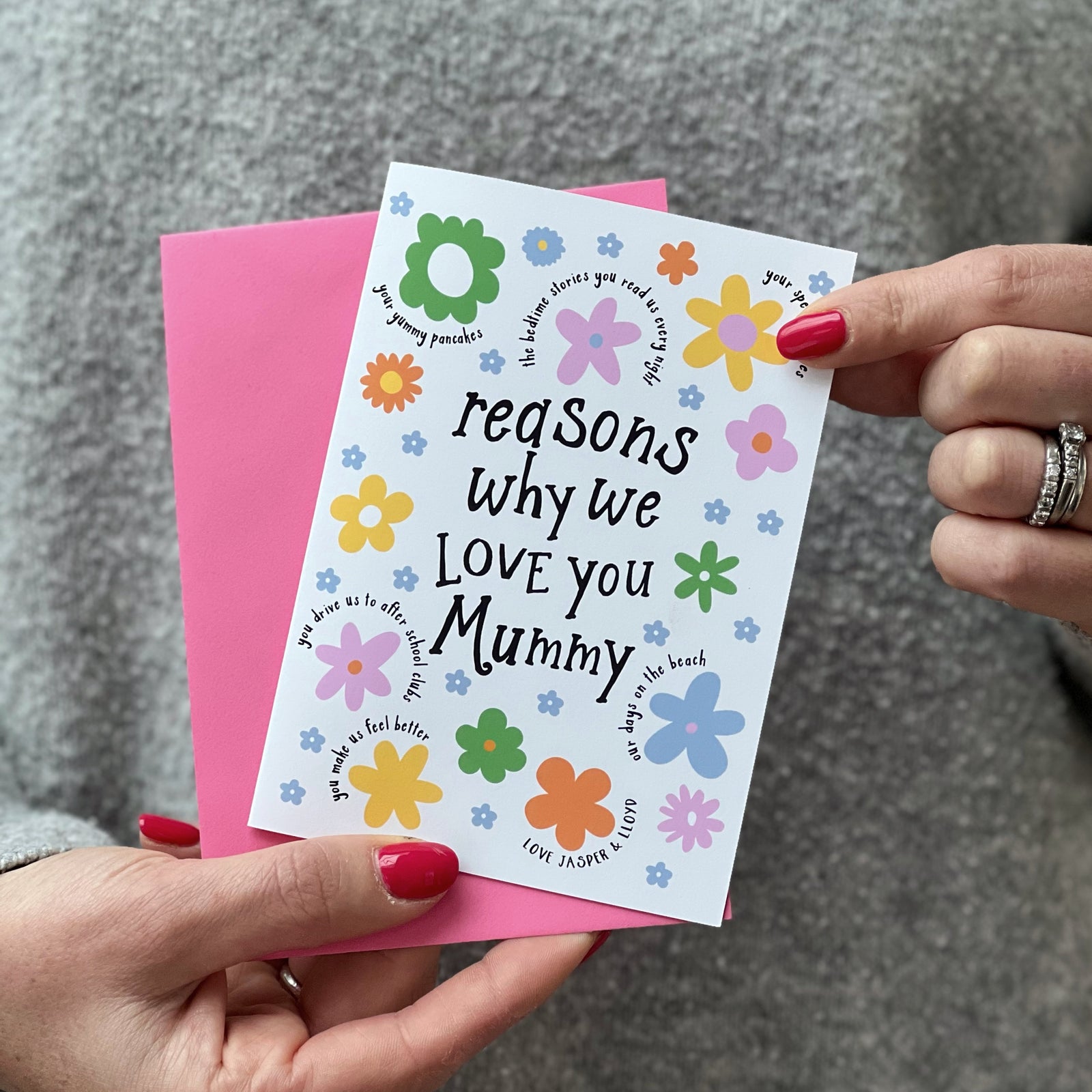 Reasons Why We/I Love You Mummy/Mum/Grandma Card