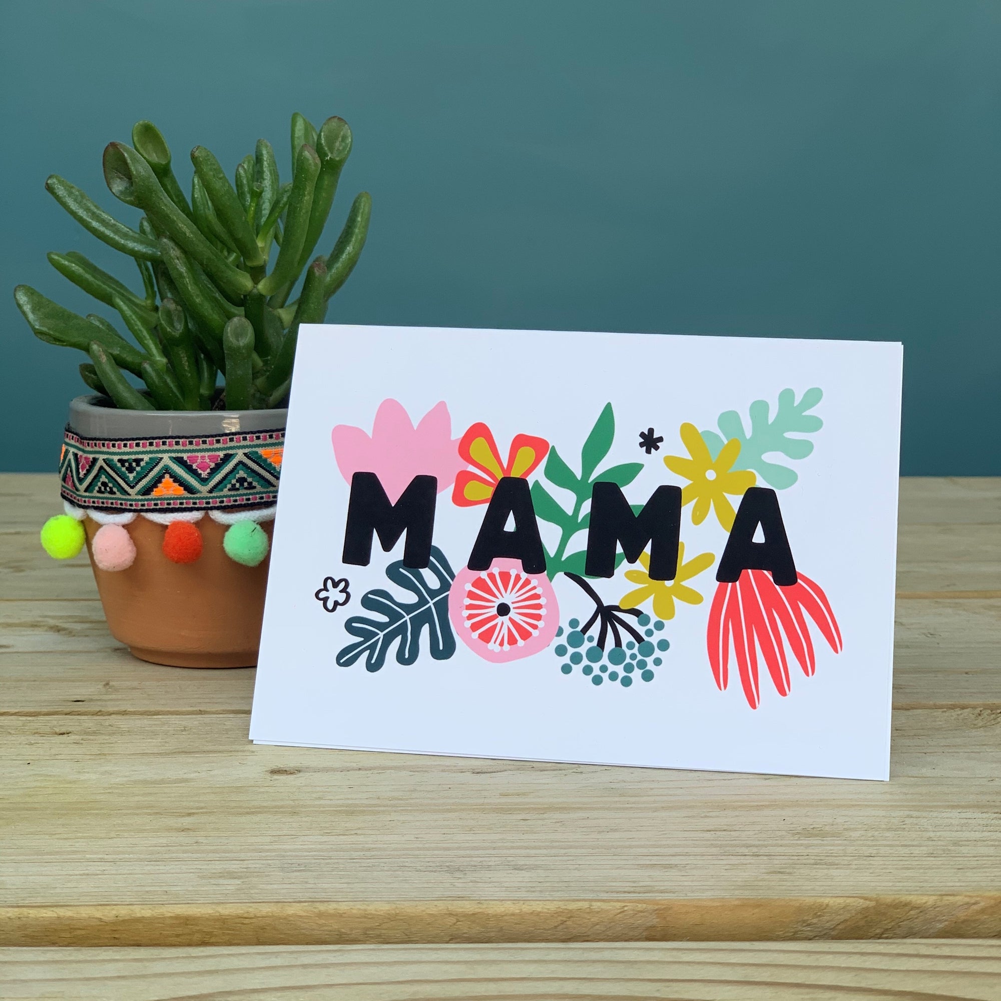 Vibrant Floral Mama Card