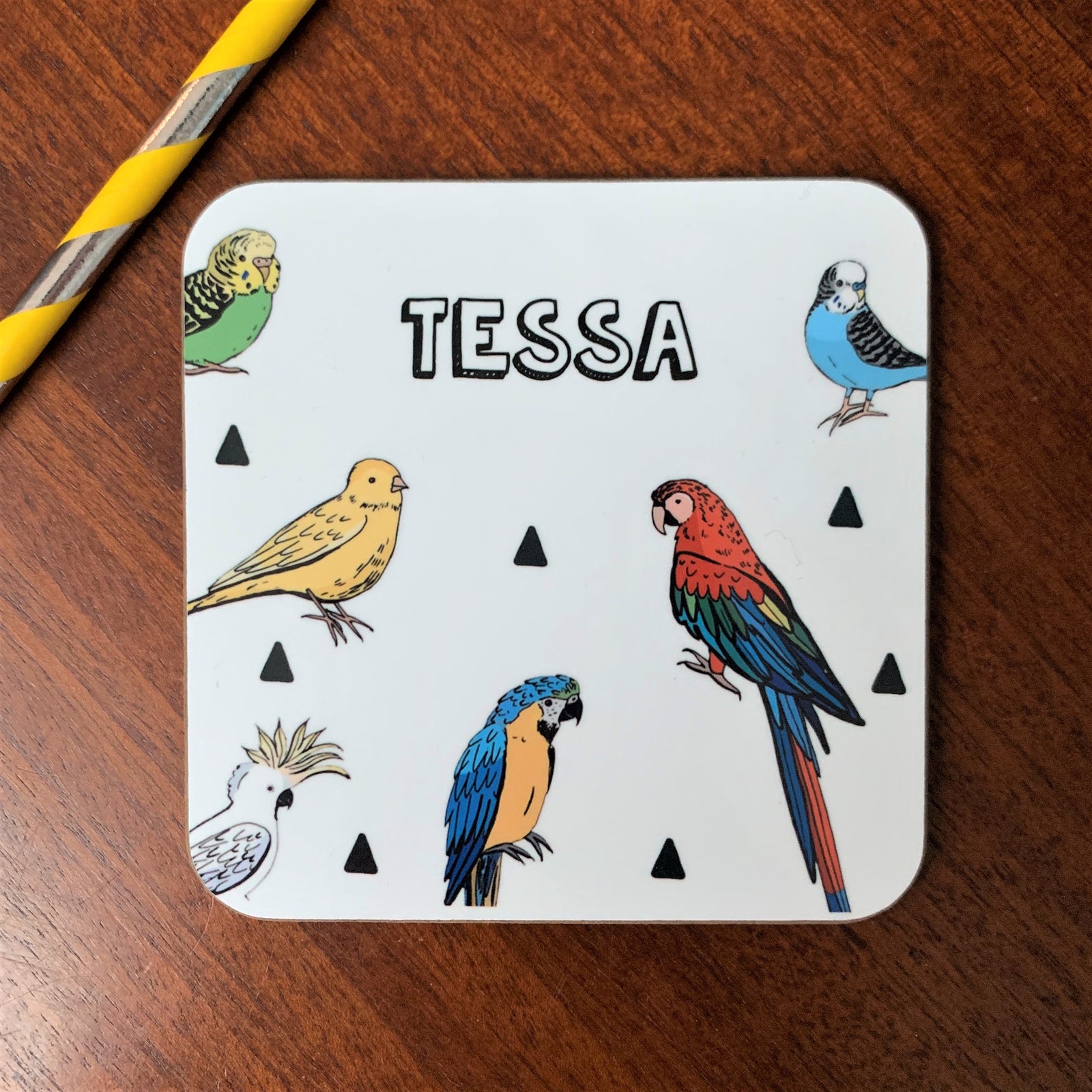 Parrot and Tropical Birds Coaster - Hendog Designs