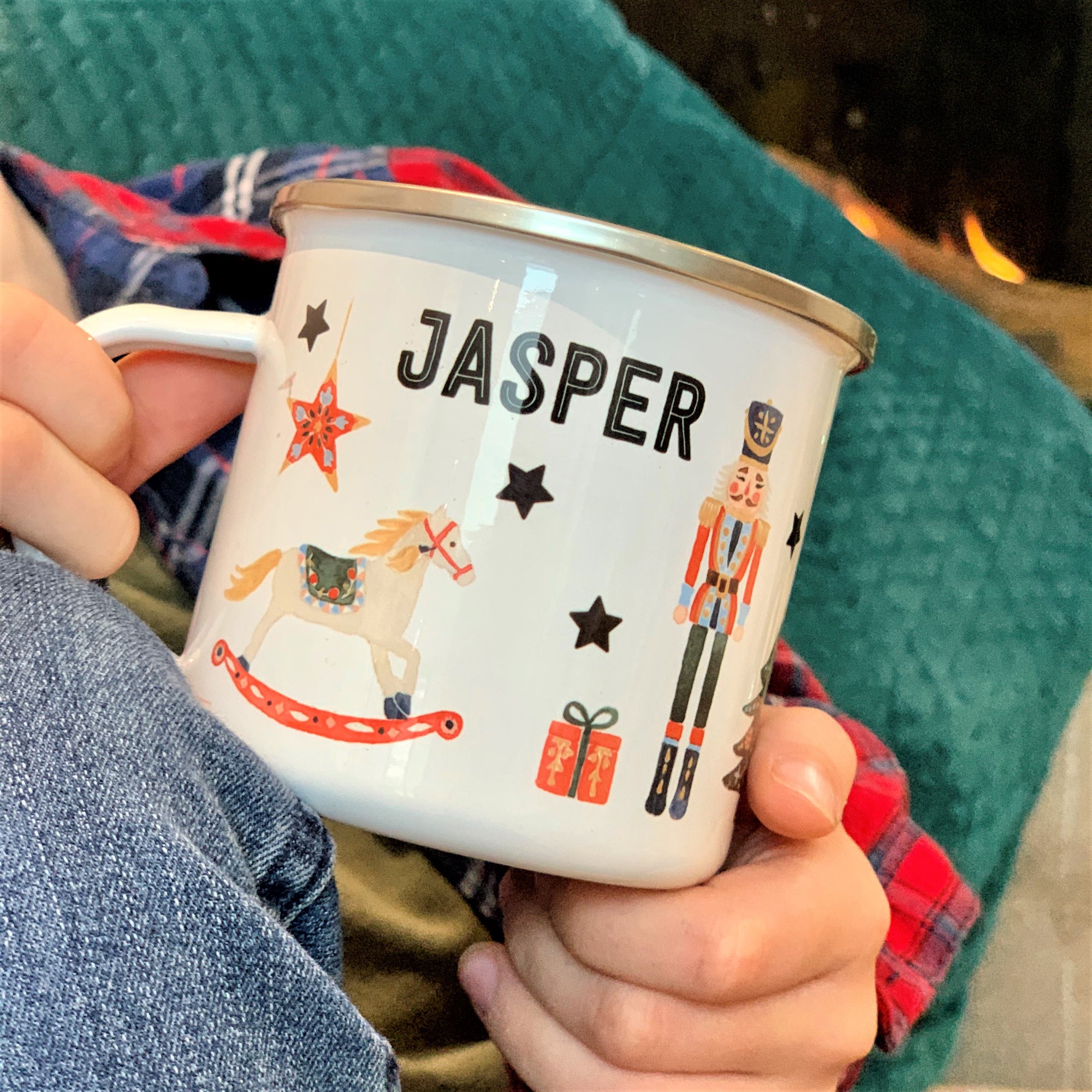 Nutcracker Christmas Enamel Mug