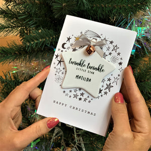 Twinkle Twinkle Little Star Card And Star Decoration