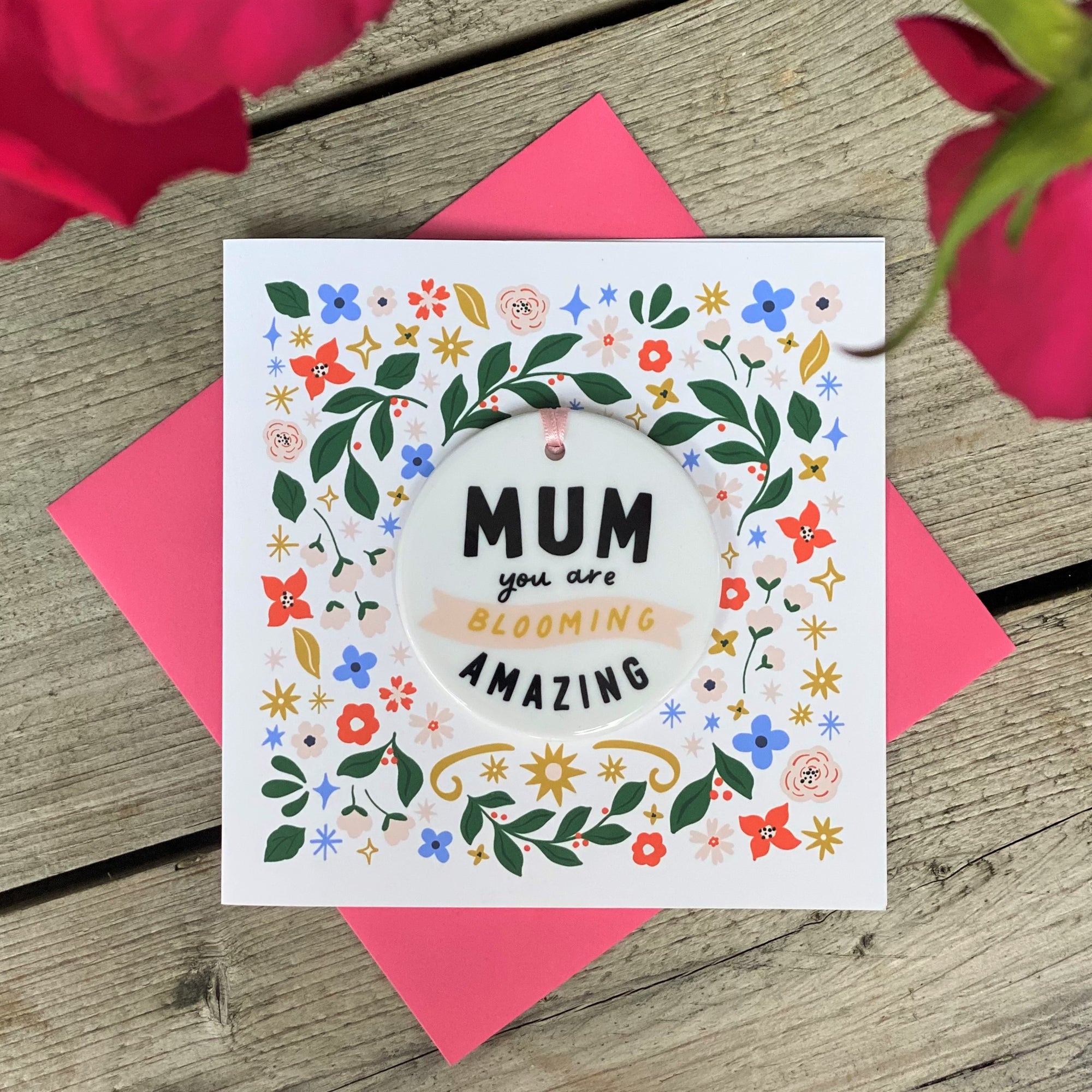 Mum You Are Blooming Amazing Card With Ceramic Keepsake