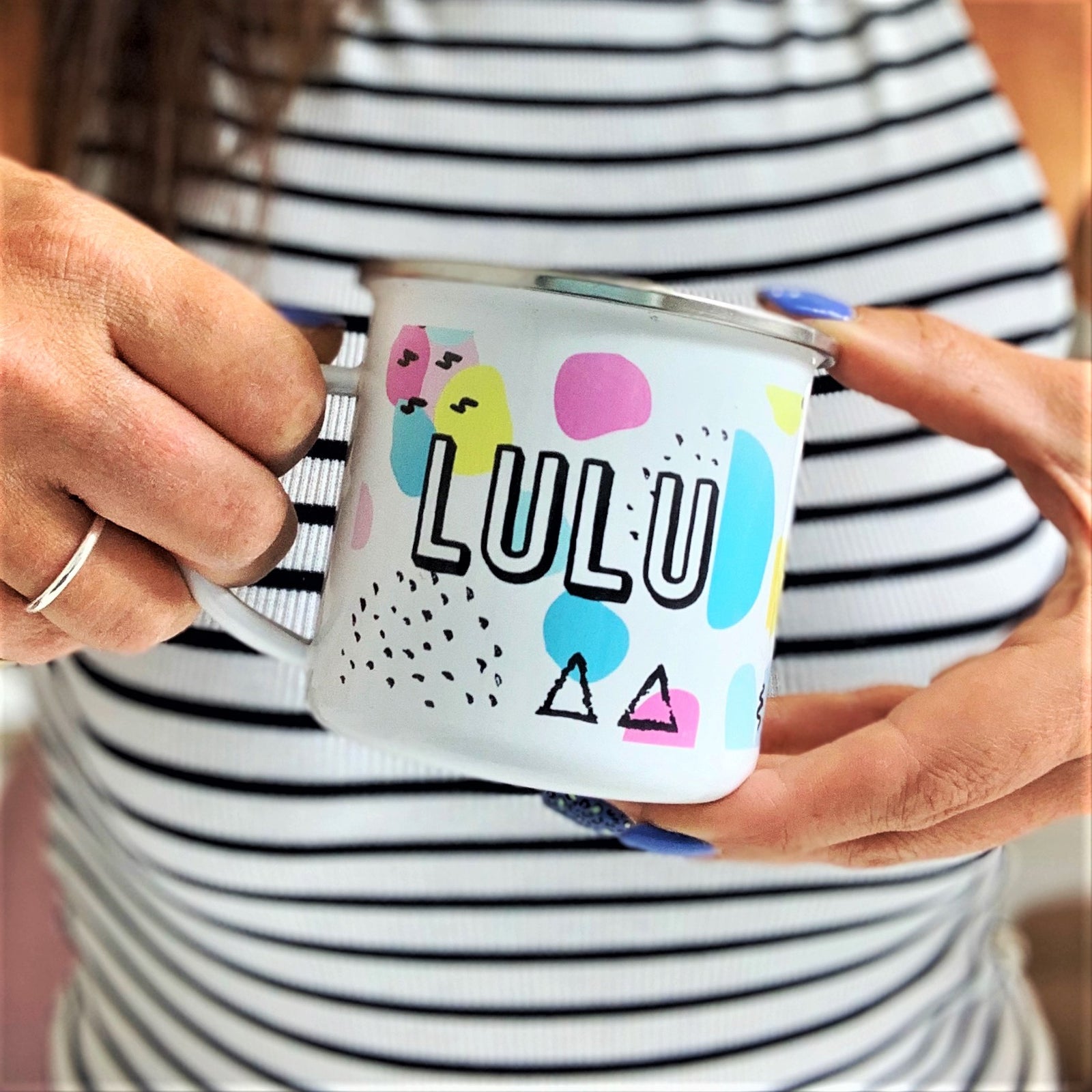 Vibrant Memphis Style Enamel Mug - Hendog Designs