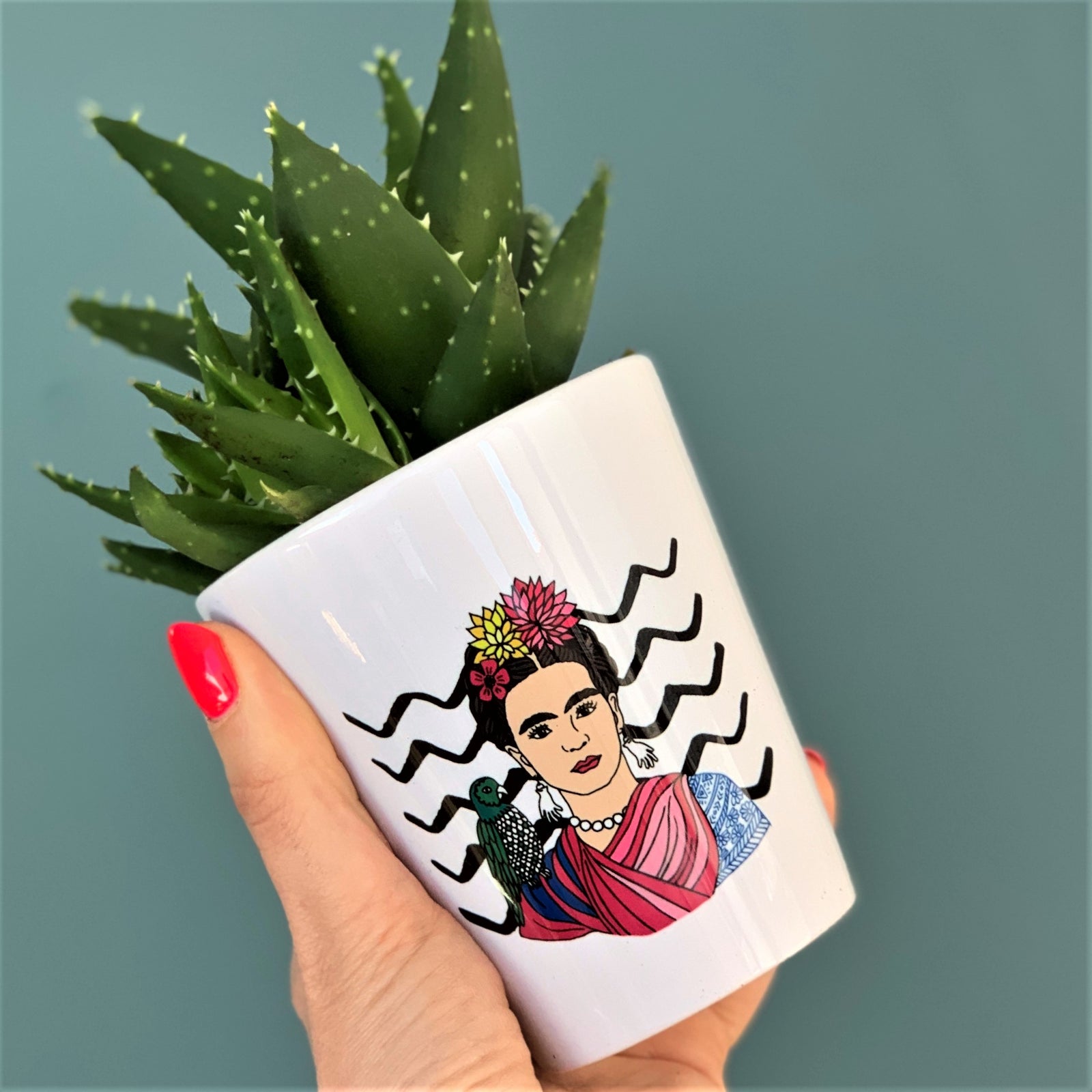 Frida Kahlo Ceramic Flower Pot - Hendog Designs
