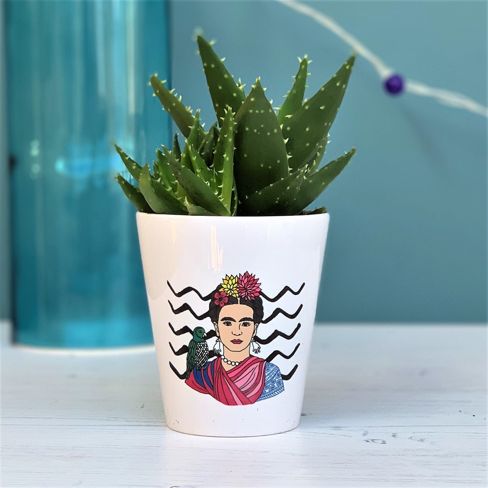 frida kahlo planter pot Frida Kahlo Ceramic Flower Pot