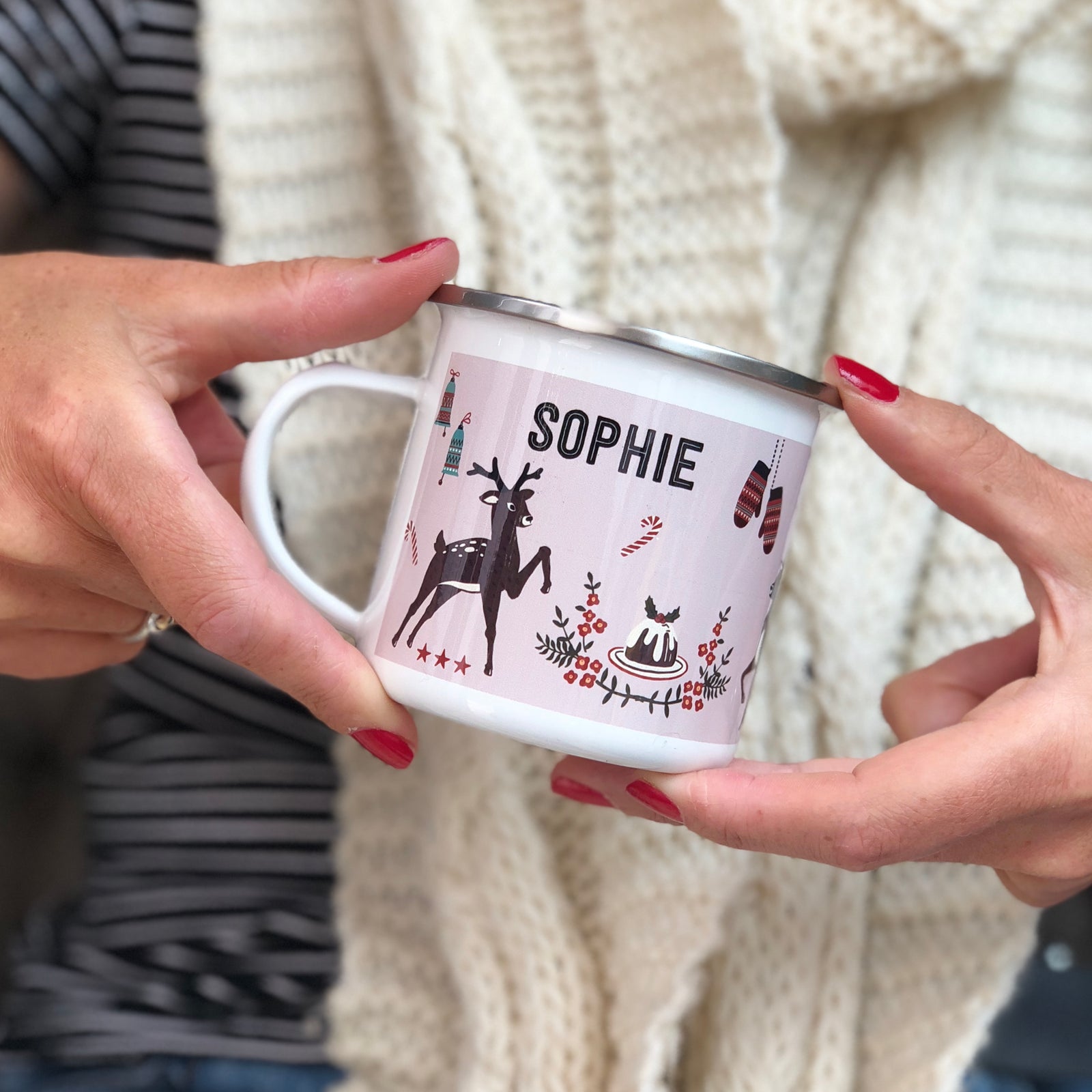 Kitsch Christmas Enamel Mugs - Hendog Designs