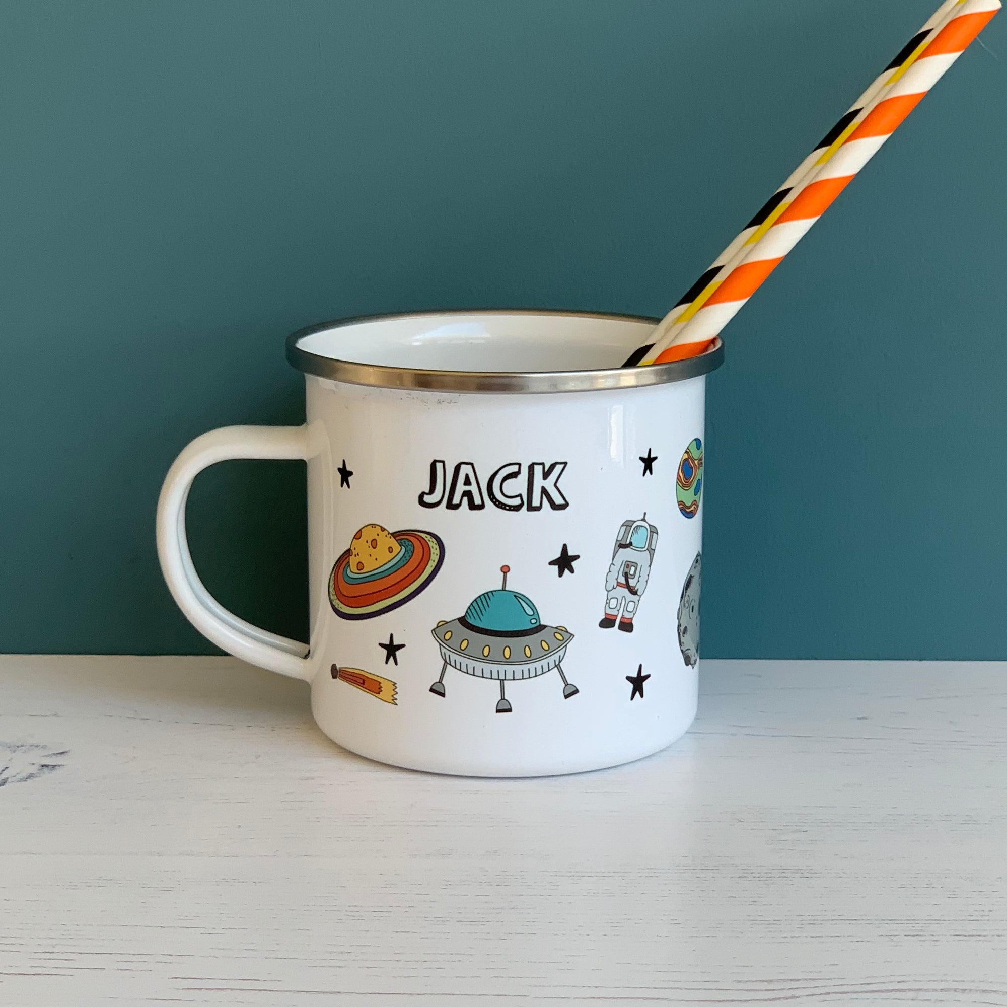 Space Personalised Enamel Mug