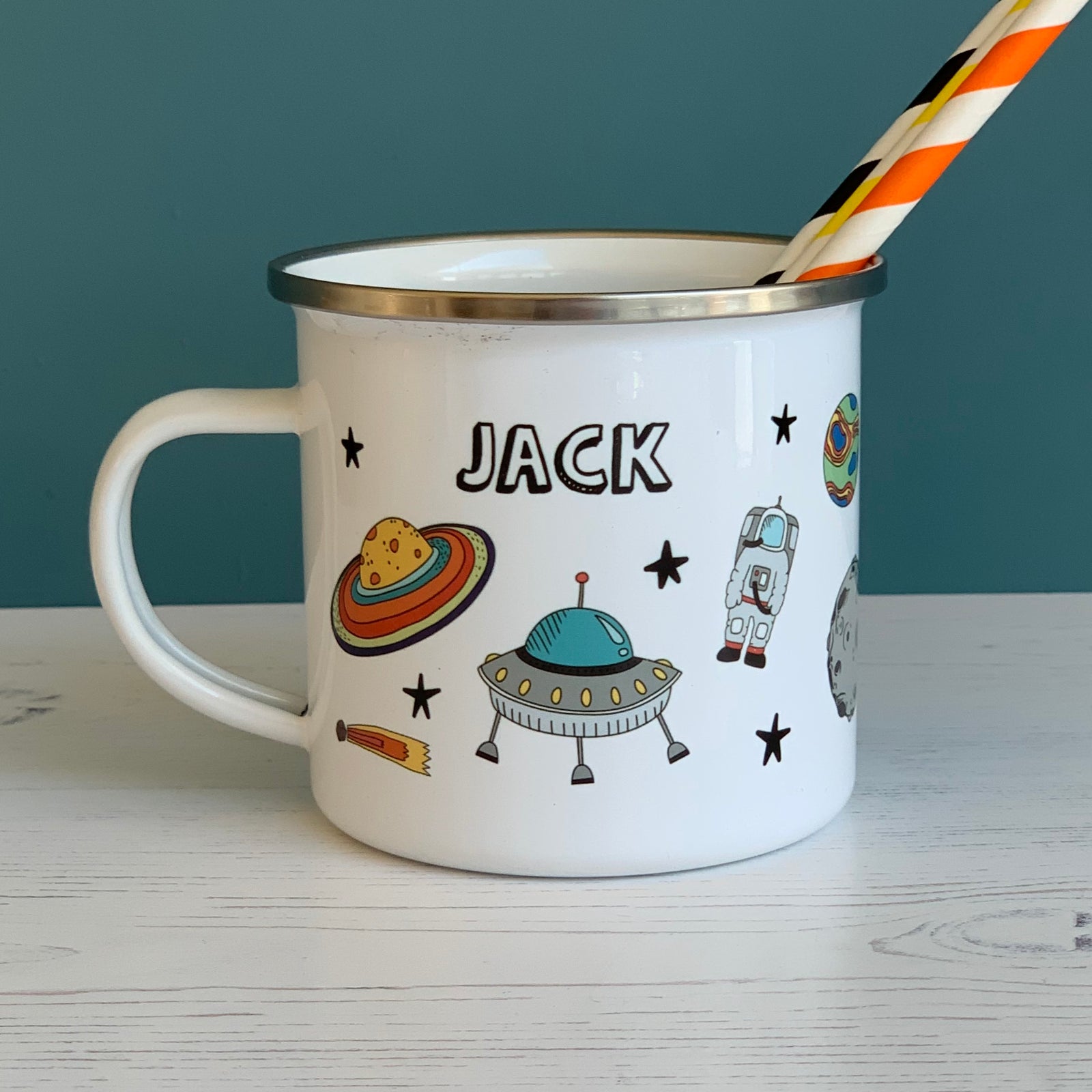 Space Personalised Enamel Mug - Hendog Designs
