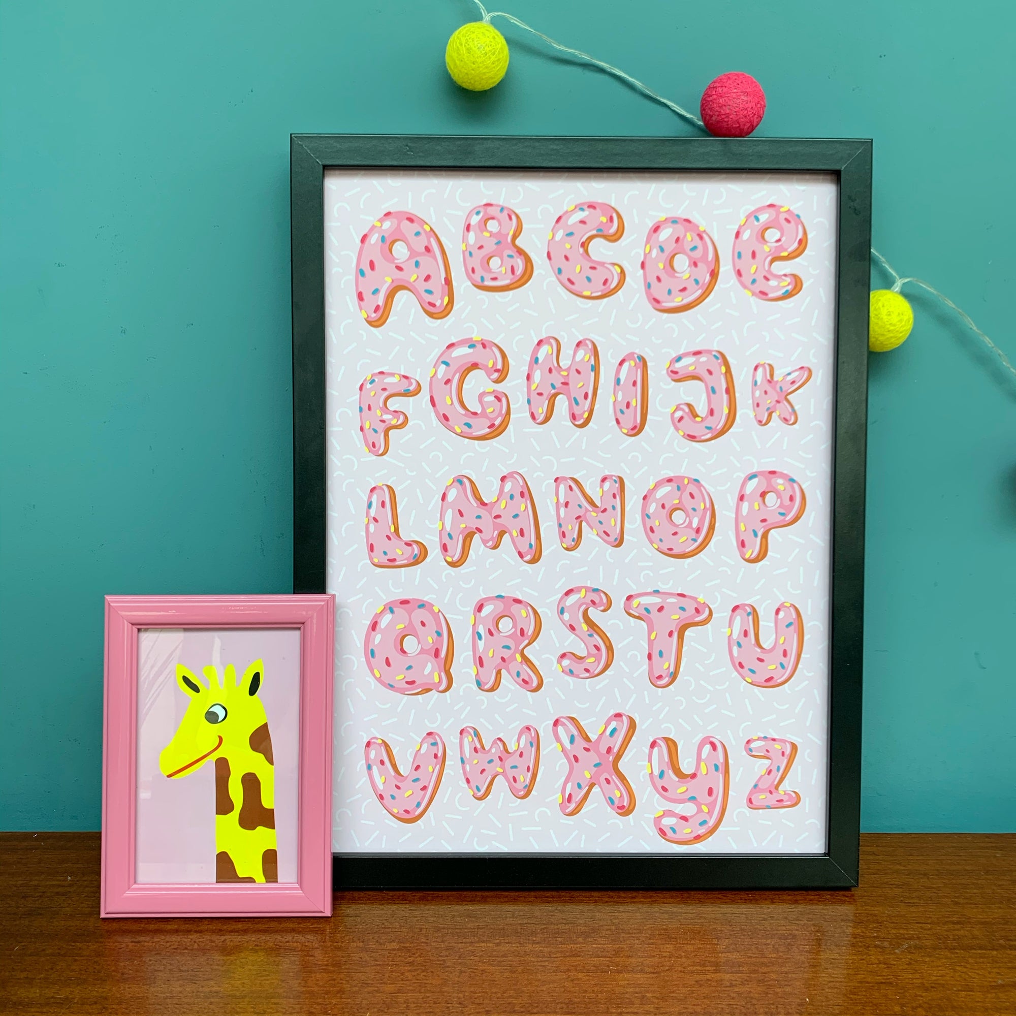 Pink Donut Alphabet Print A4 Or A3