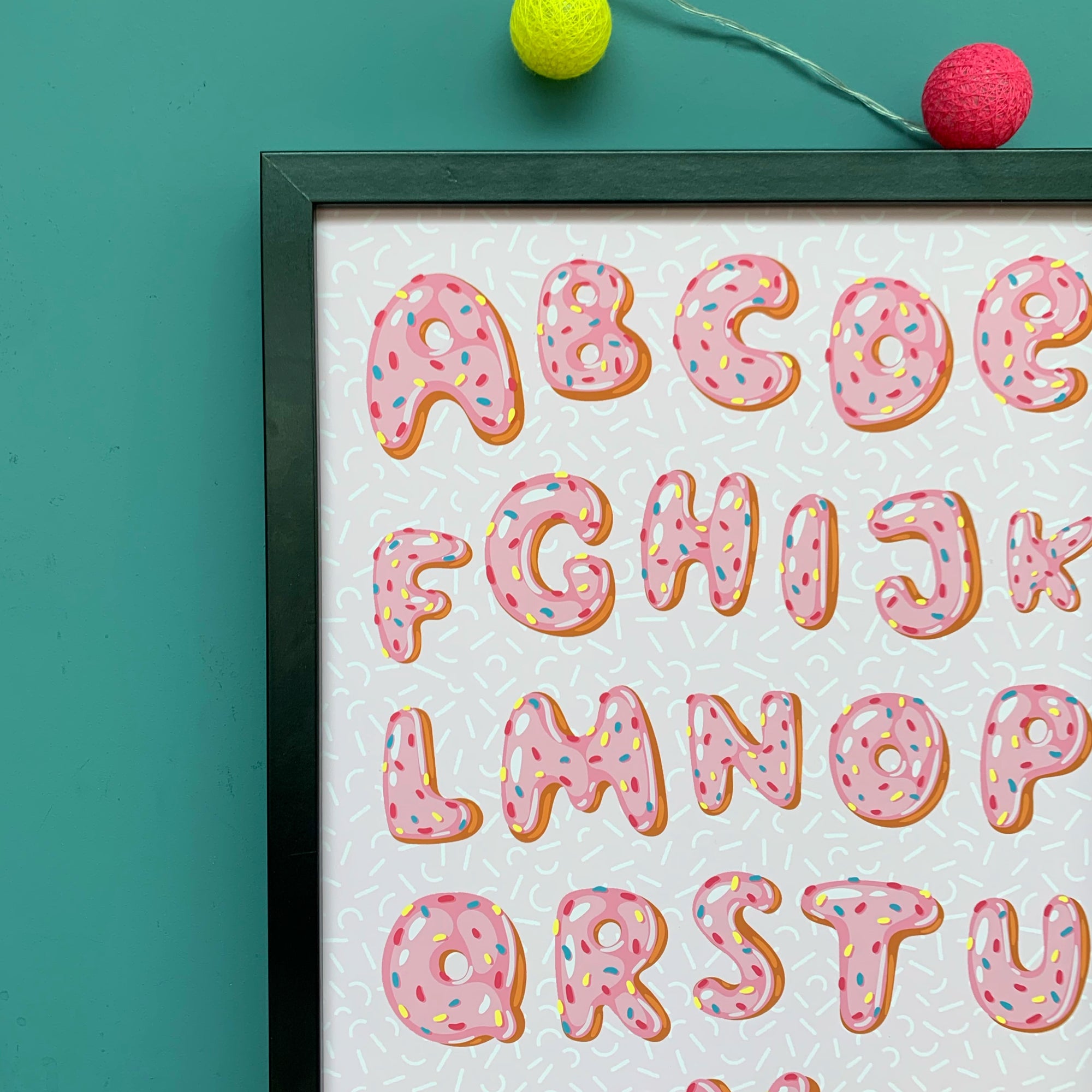 Pink Donut Alphabet Print A4 Or A3