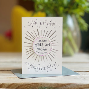 Iridescent Confetti Personalised Wedding Card