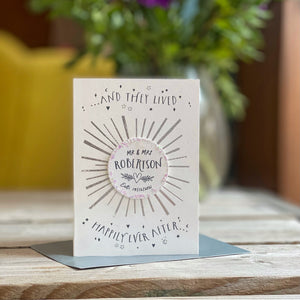 Iridescent Confetti Personalised Wedding Card