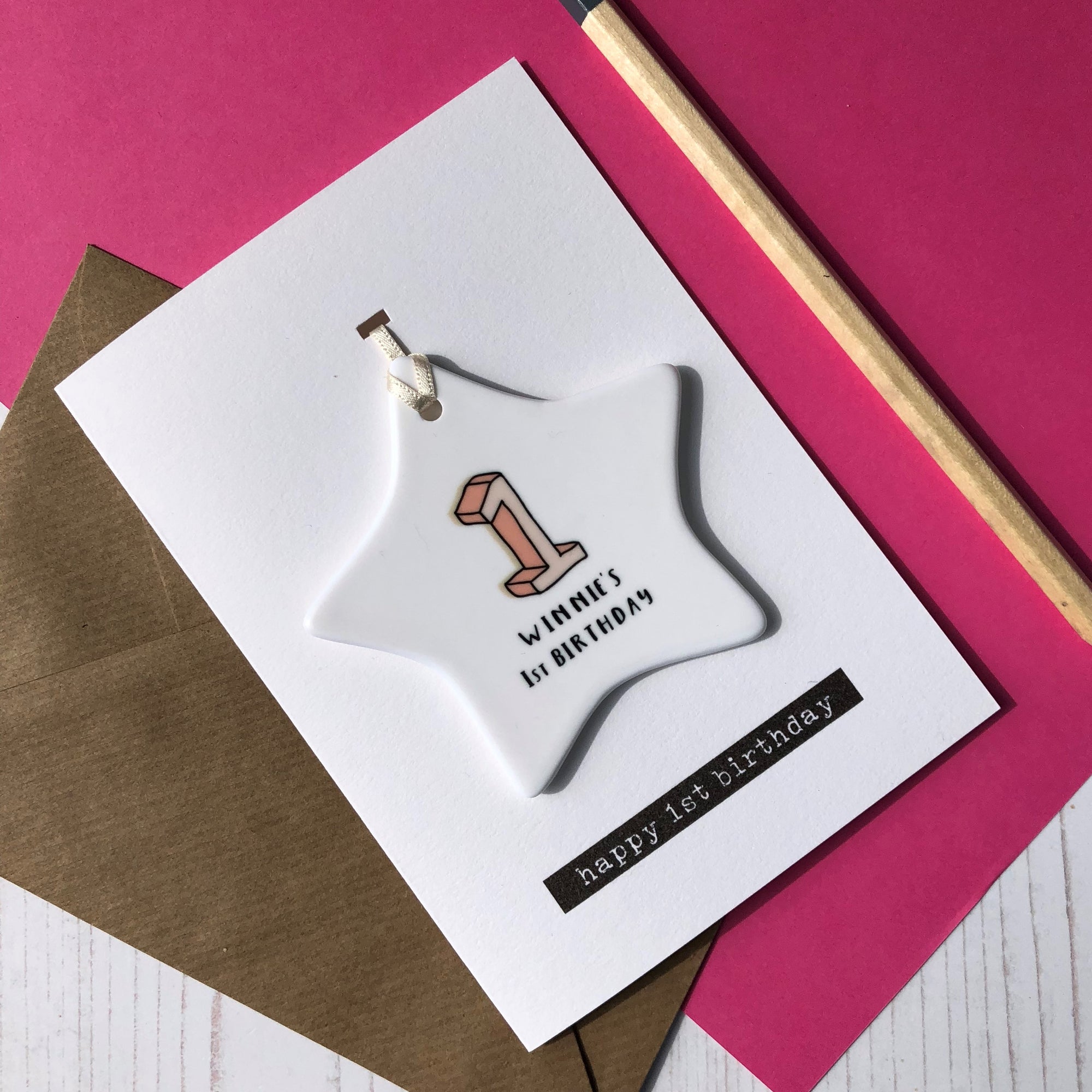 Keepsake 1st birthday card