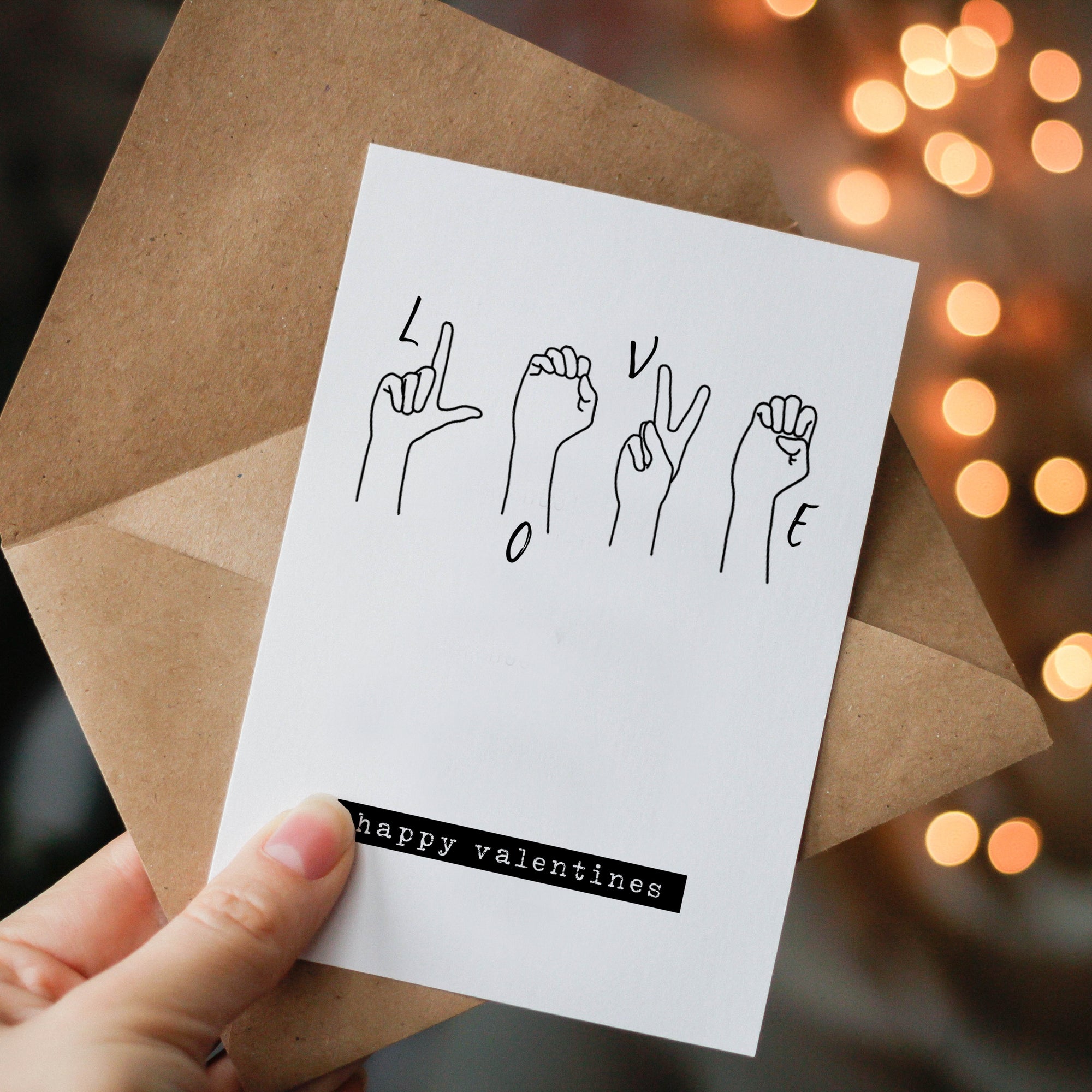 LOVE' in Sign Language Alphabet Greeting Card - Hendog Designs