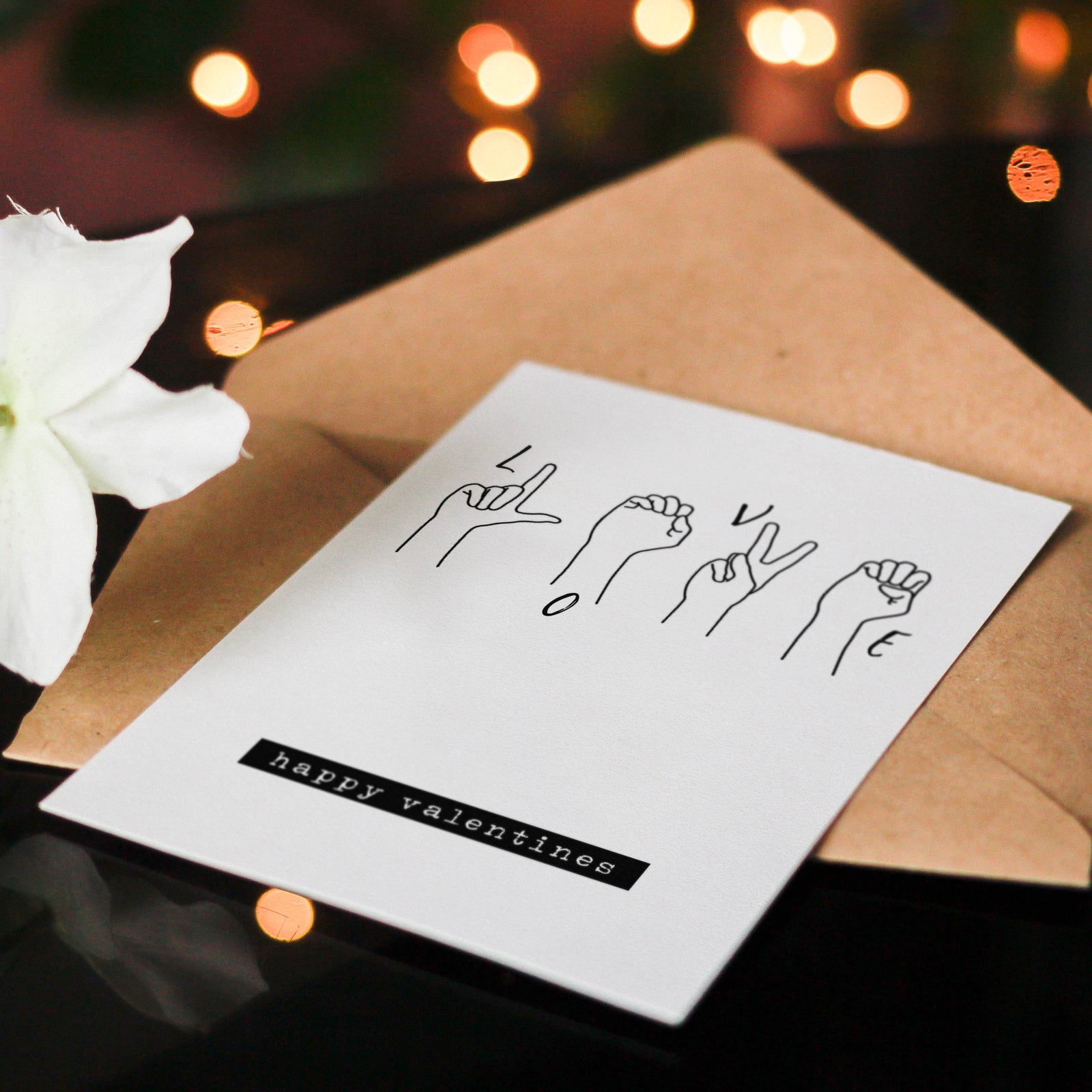 LOVE' in Sign Language Alphabet Greeting Card - Hendog Designs