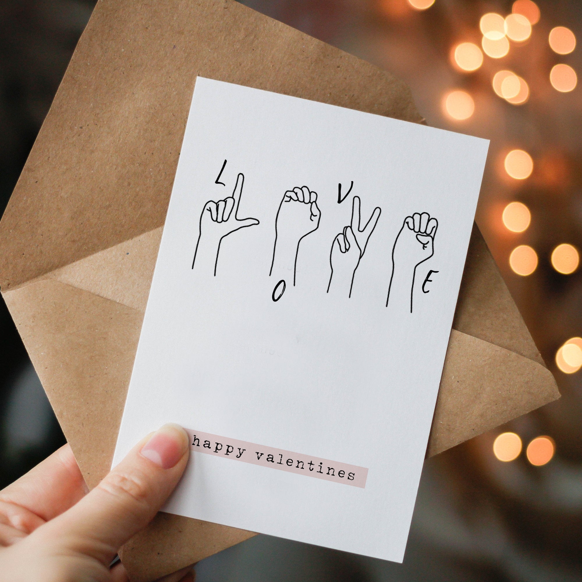 LOVE' in Sign Language Alphabet Greeting Card - Hendog Designs